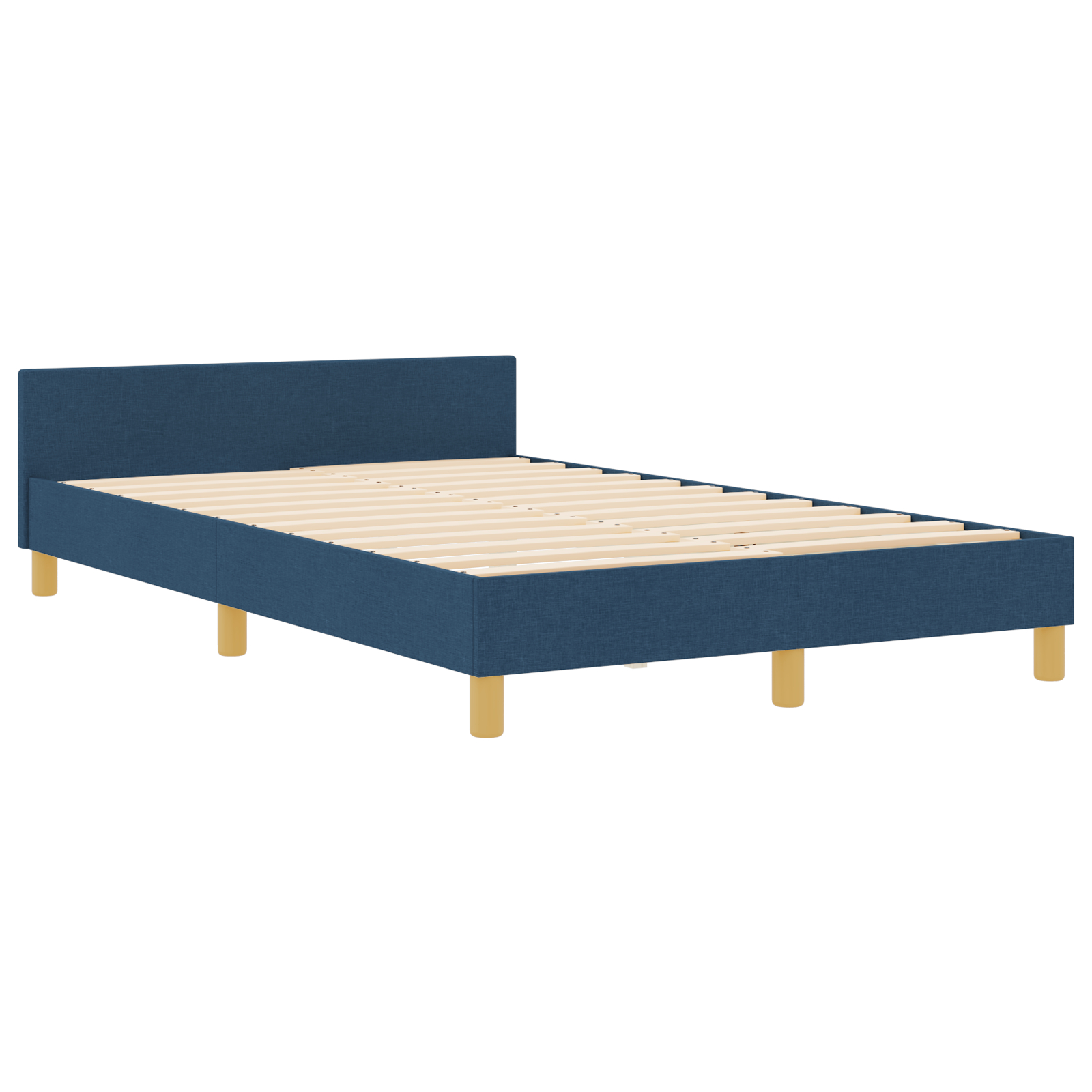 vidaXL Cadru de pat cu headboard albastru 120 x 200 cm țesătură
