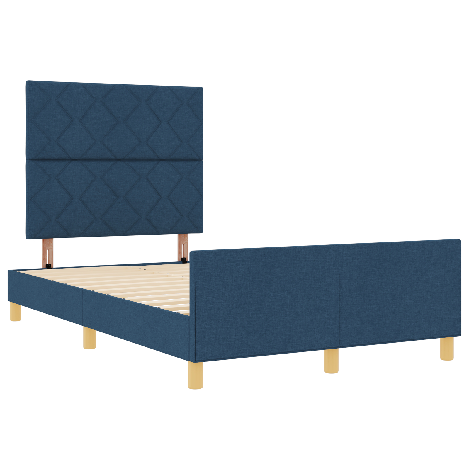 vidaXL Cadru de pat cu headboard albastru 120 x 200 cm țesătură