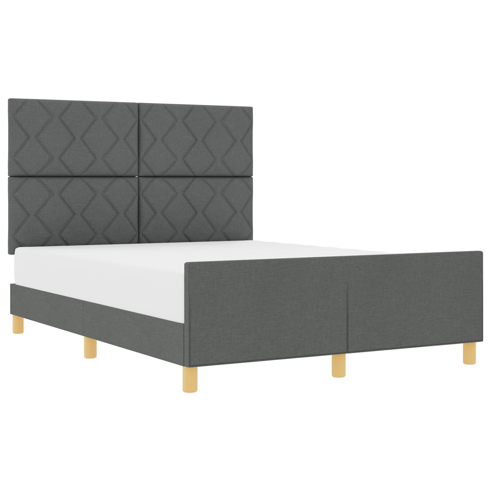 vidaXL Cadru de pat cu headboard Gri închis 160 x 200 cm țesătură vidaXL Cadru de pat cu headboard Gri închis 160 x 200 cm țesătură