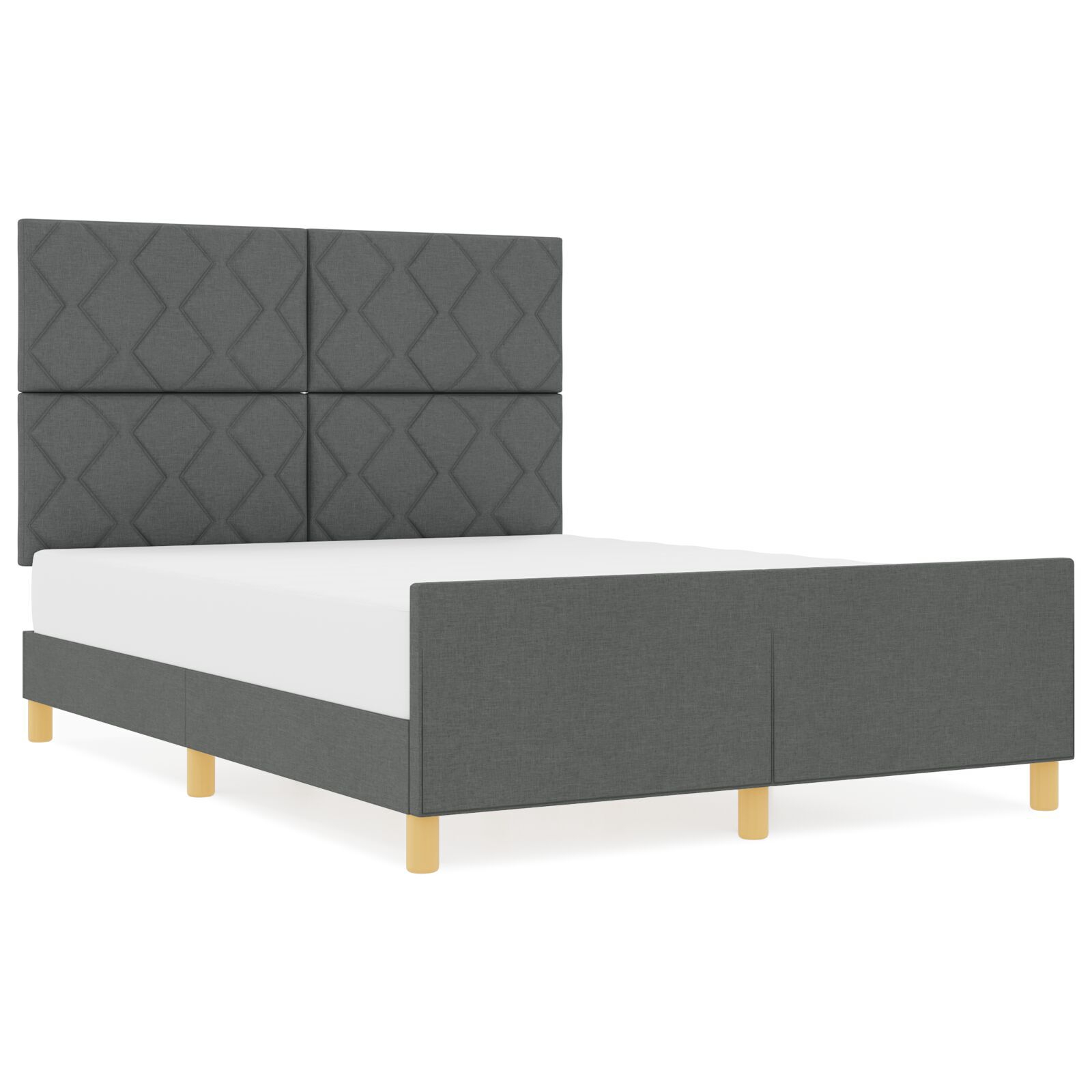 vidaXL Cadru de pat cu headboard Gri închis 160 x 200 cm țesătură vidaXL Cadru de pat cu headboard Gri închis 160 x 200 cm țesătură