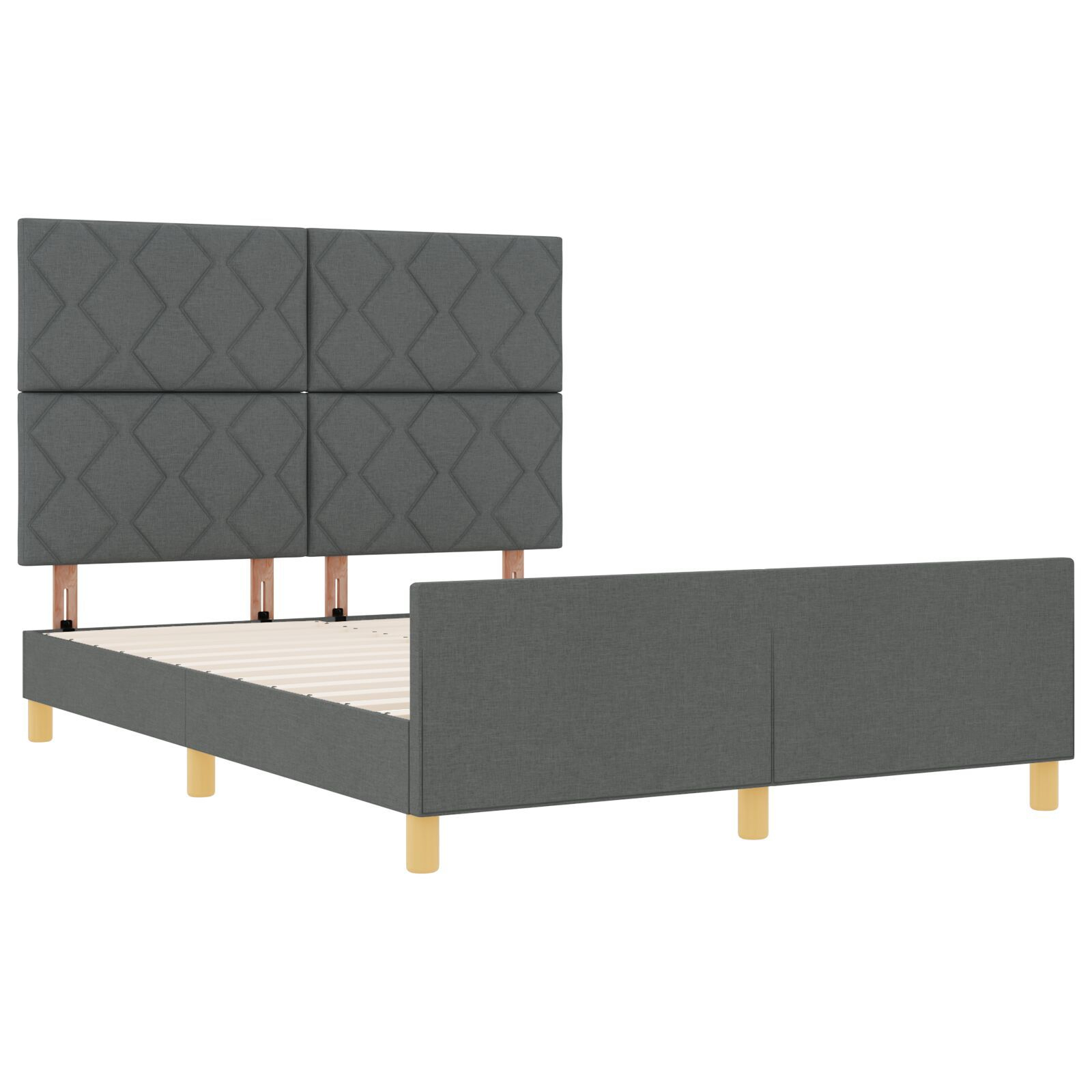 vidaXL Cadru de pat cu headboard Gri închis 160 x 200 cm țesătură vidaXL Cadru de pat cu headboard Gri închis 160 x 200 cm țesătură