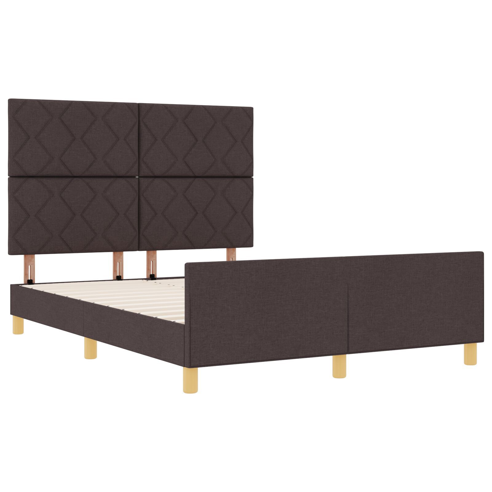 vidaXL Cadru de pat cu headboard Maro închis 160 x 200 cm țesătură