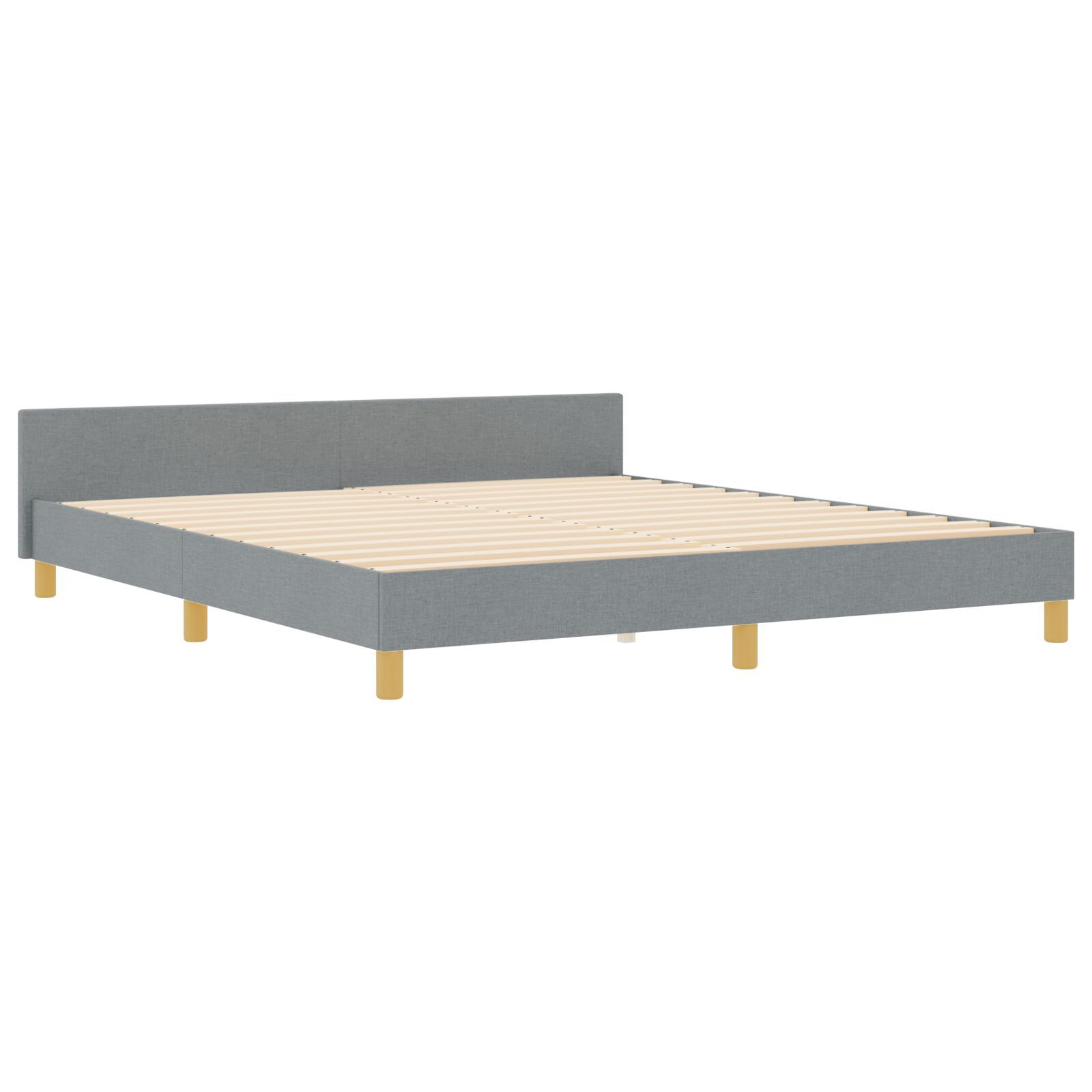 vidaXL Cadru de pat cu headboard Gri deschis 180 x 200 cm țesătură vidaXL Cadru de pat cu headboard Gri deschis 180 x 200 cm țesătură