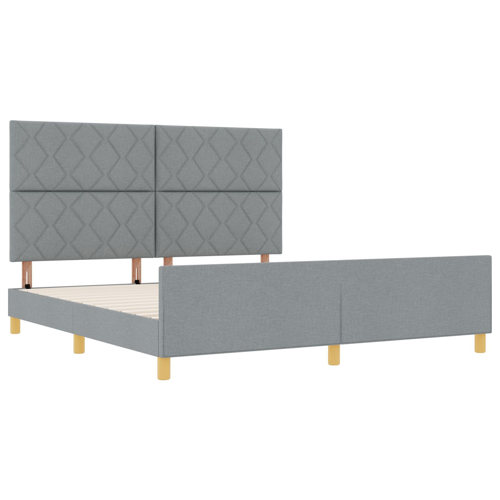 vidaXL Cadru de pat cu headboard Gri deschis 180 x 200 cm țesătură vidaXL Cadru de pat cu headboard Gri deschis 180 x 200 cm țesătură