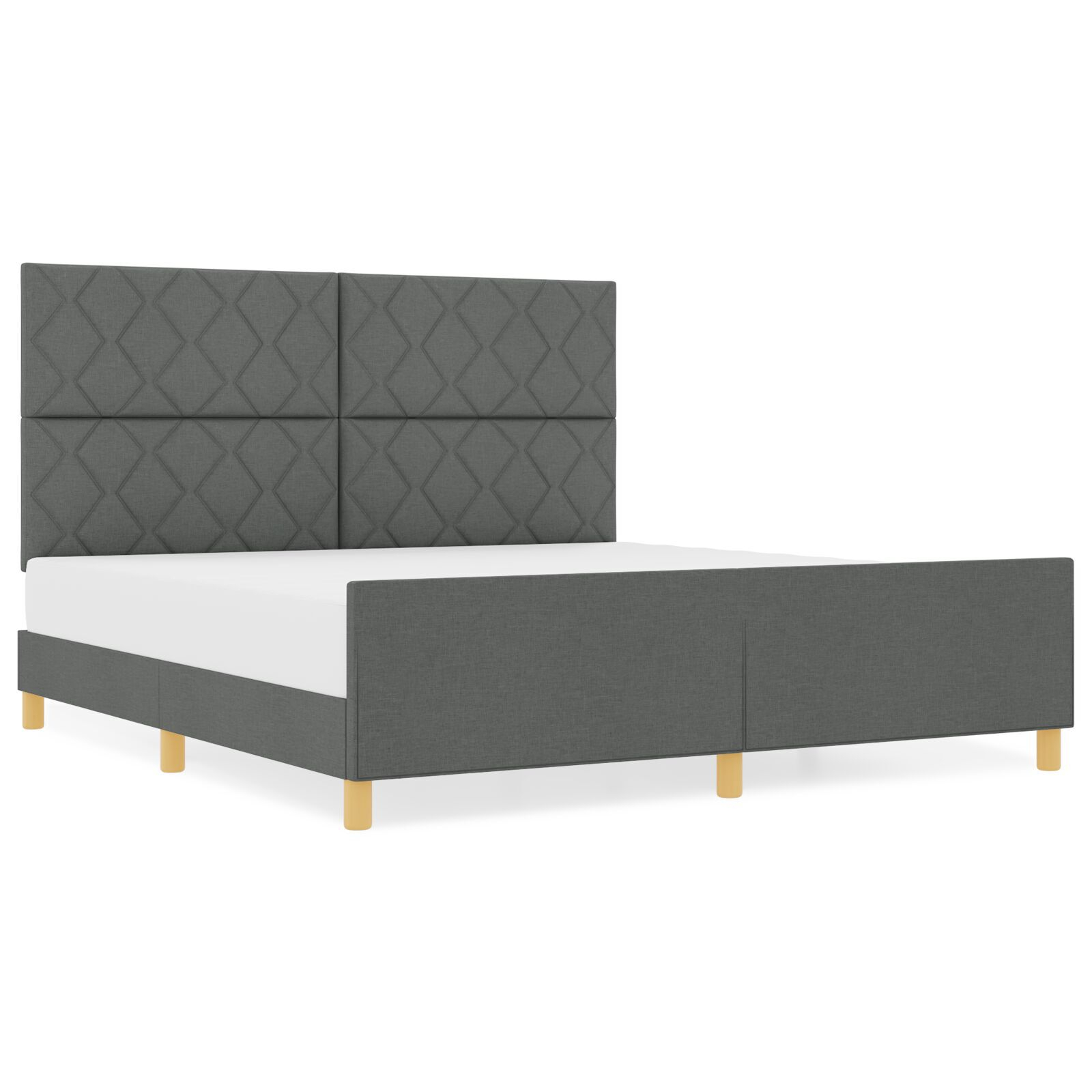vidaXL Cadru de pat cu headboard Gri închis 180 x 200 cm țesătură vidaXL Cadru de pat cu headboard Gri închis 180 x 200 cm țesătură