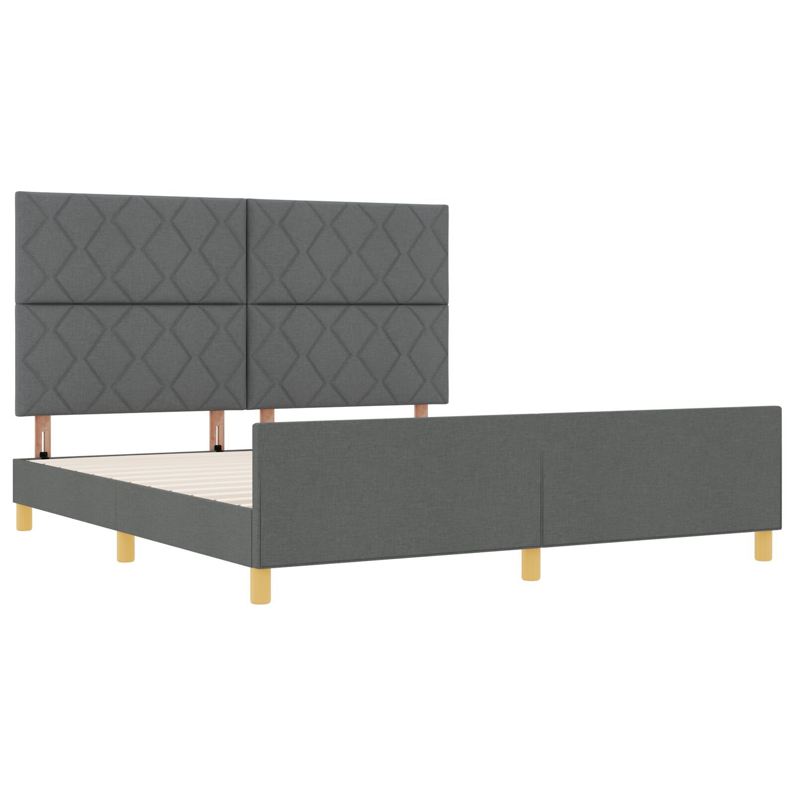 vidaXL Cadru de pat cu headboard Gri închis 180 x 200 cm țesătură vidaXL Cadru de pat cu headboard Gri închis 180 x 200 cm țesătură