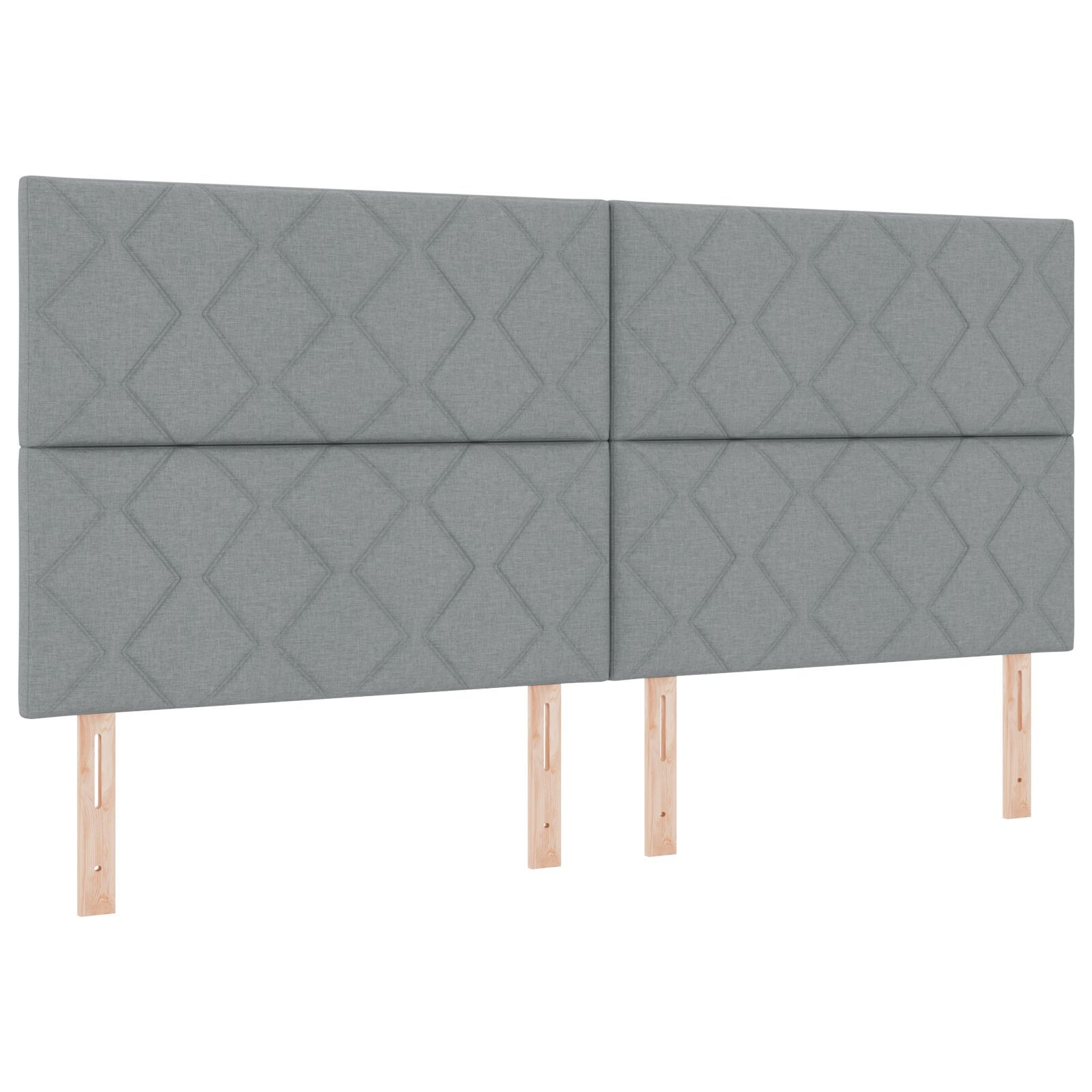 vidaXL Cadru de pat cu headboard Gri deschis 200 x 200 cm țesătură vidaXL Cadru de pat cu headboard Gri deschis 200 x 200 cm țesătură
