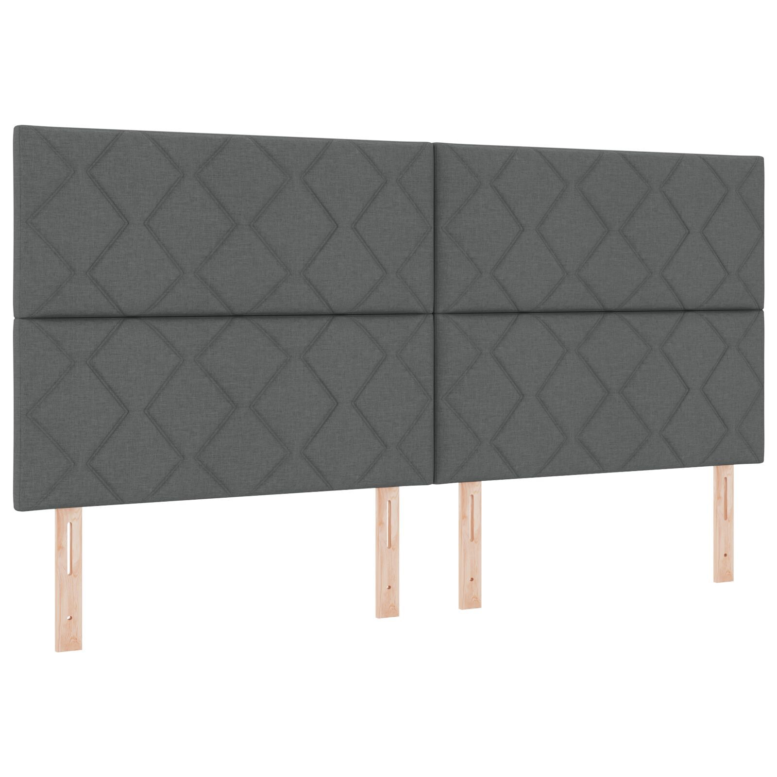vidaXL Cadru de pat cu headboard Gri închis 200 x 200 cm țesătură vidaXL Cadru de pat cu headboard Gri închis 200 x 200 cm țesătură