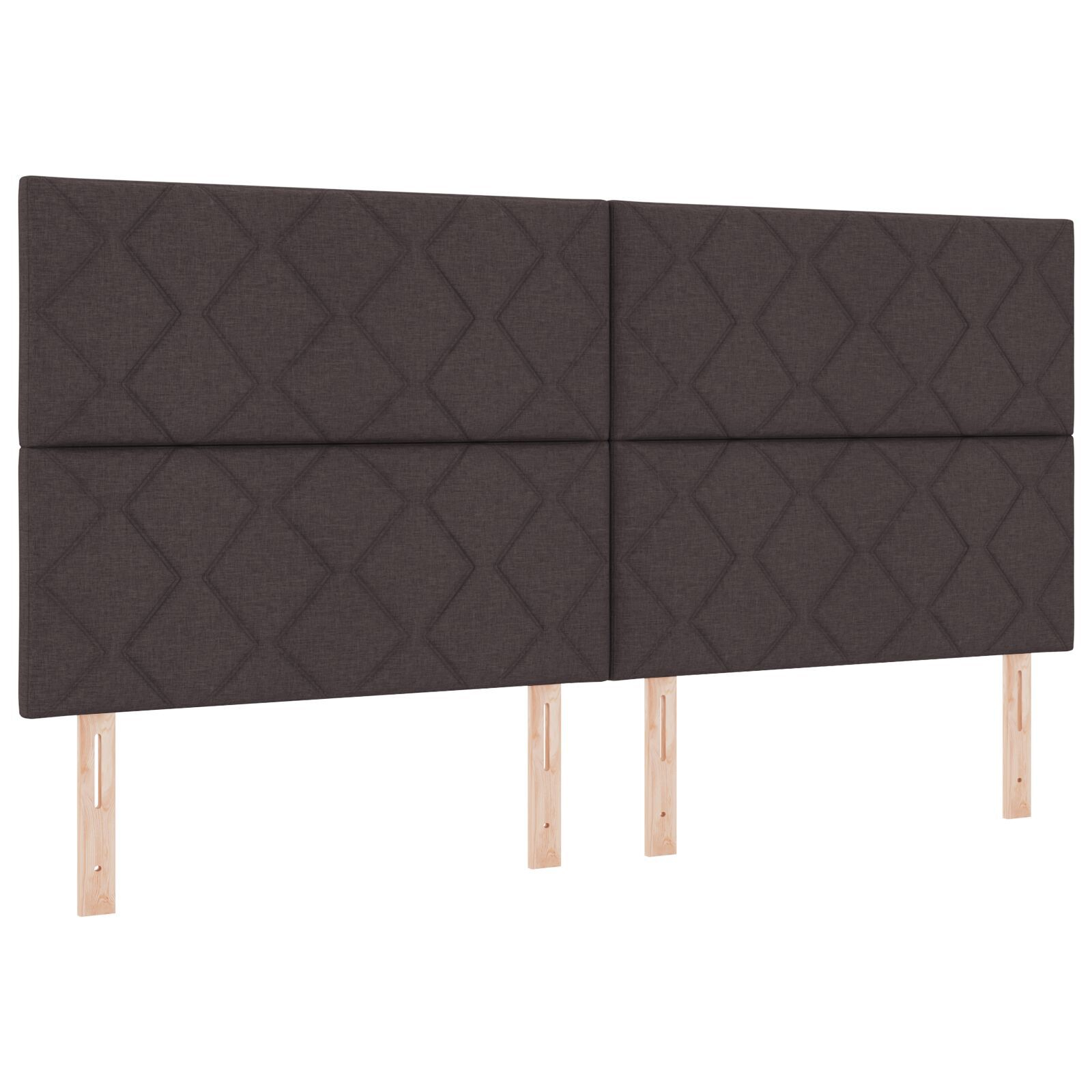 vidaXL Cadru de pat cu headboard Maro închis 200 x 200 cm țesătură