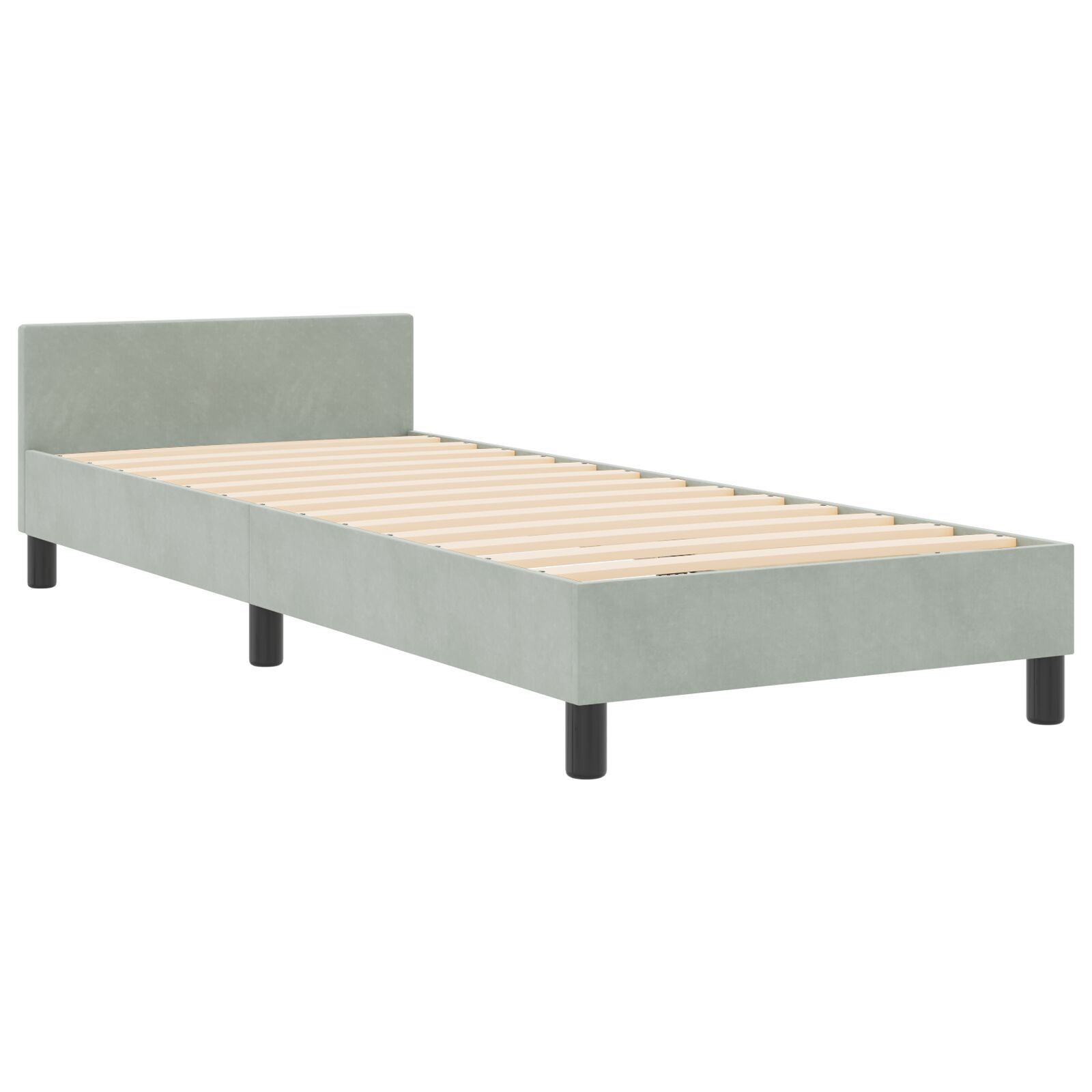 vidaXL Cadru de pat cu headboard Gri deschis 80 x 200 cm Catifea vidaXL Cadru de pat cu headboard Gri deschis 80 x 200 cm Catifea