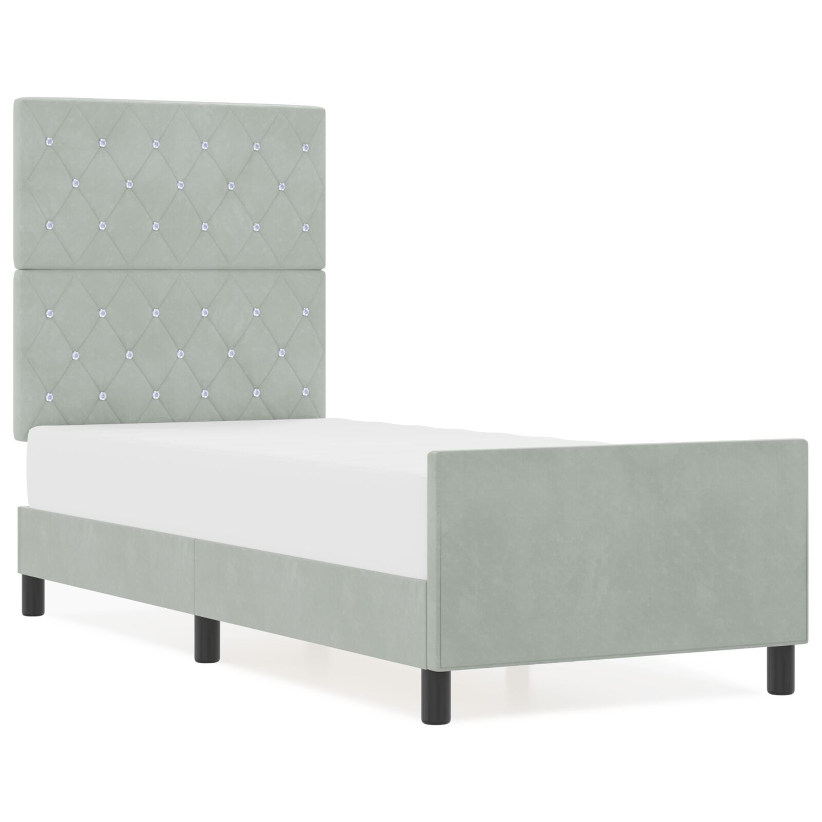 vidaXL Cadru de pat cu headboard Gri deschis 80 x 200 cm Catifea vidaXL Cadru de pat cu headboard Gri deschis 80 x 200 cm Catifea