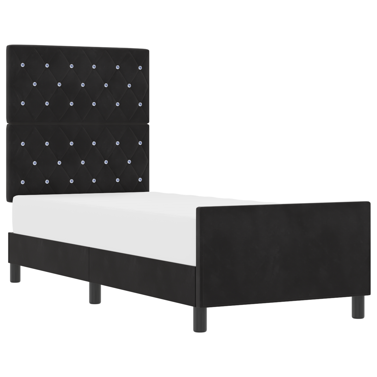 vidaXL Cadru de pat cu headboard Negru 80 x 200 cm Catifea vidaXL Cadru de pat cu headboard Negru 80 x 200 cm Catifea