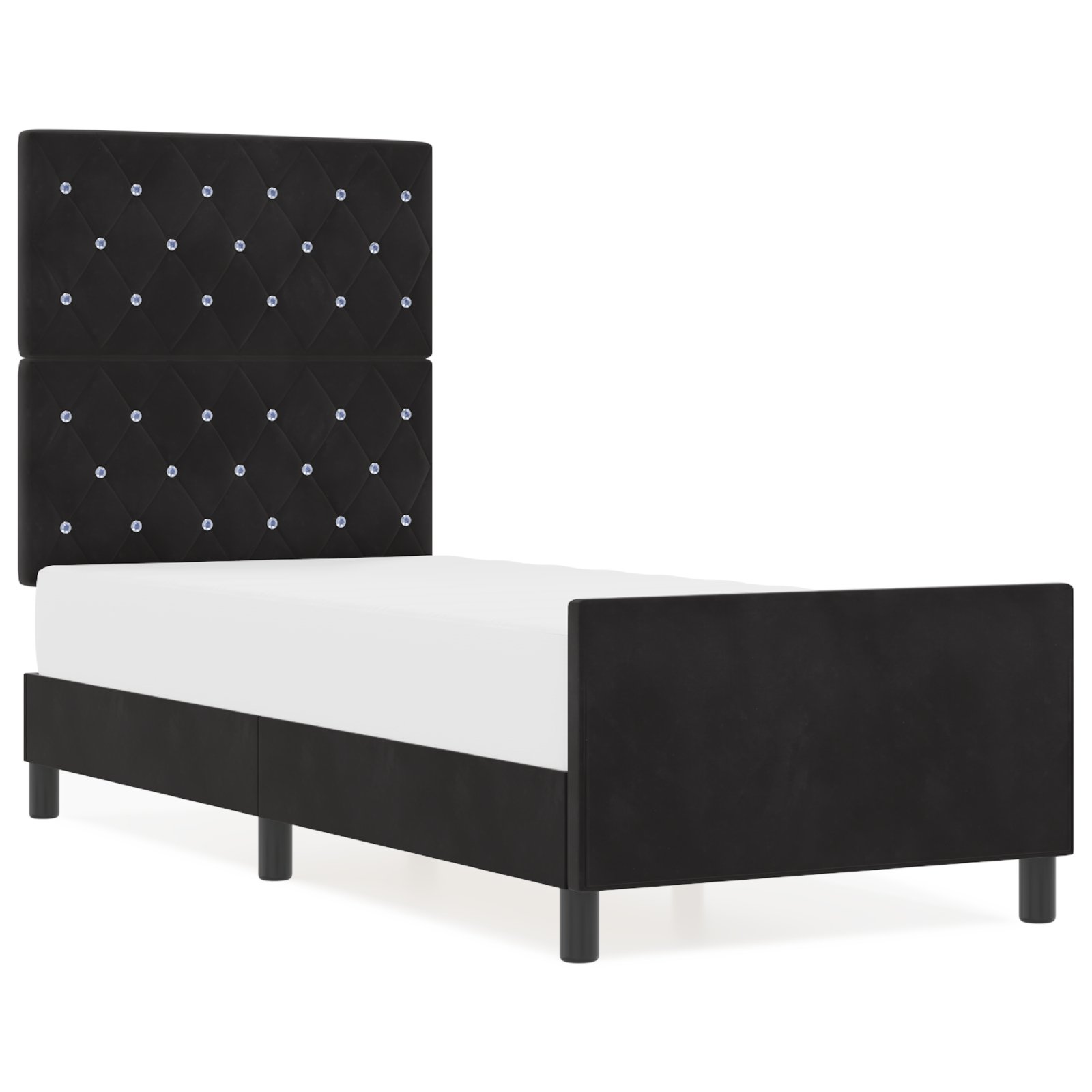 vidaXL Cadru de pat cu headboard Negru 80 x 200 cm Catifea vidaXL Cadru de pat cu headboard Negru 80 x 200 cm Catifea