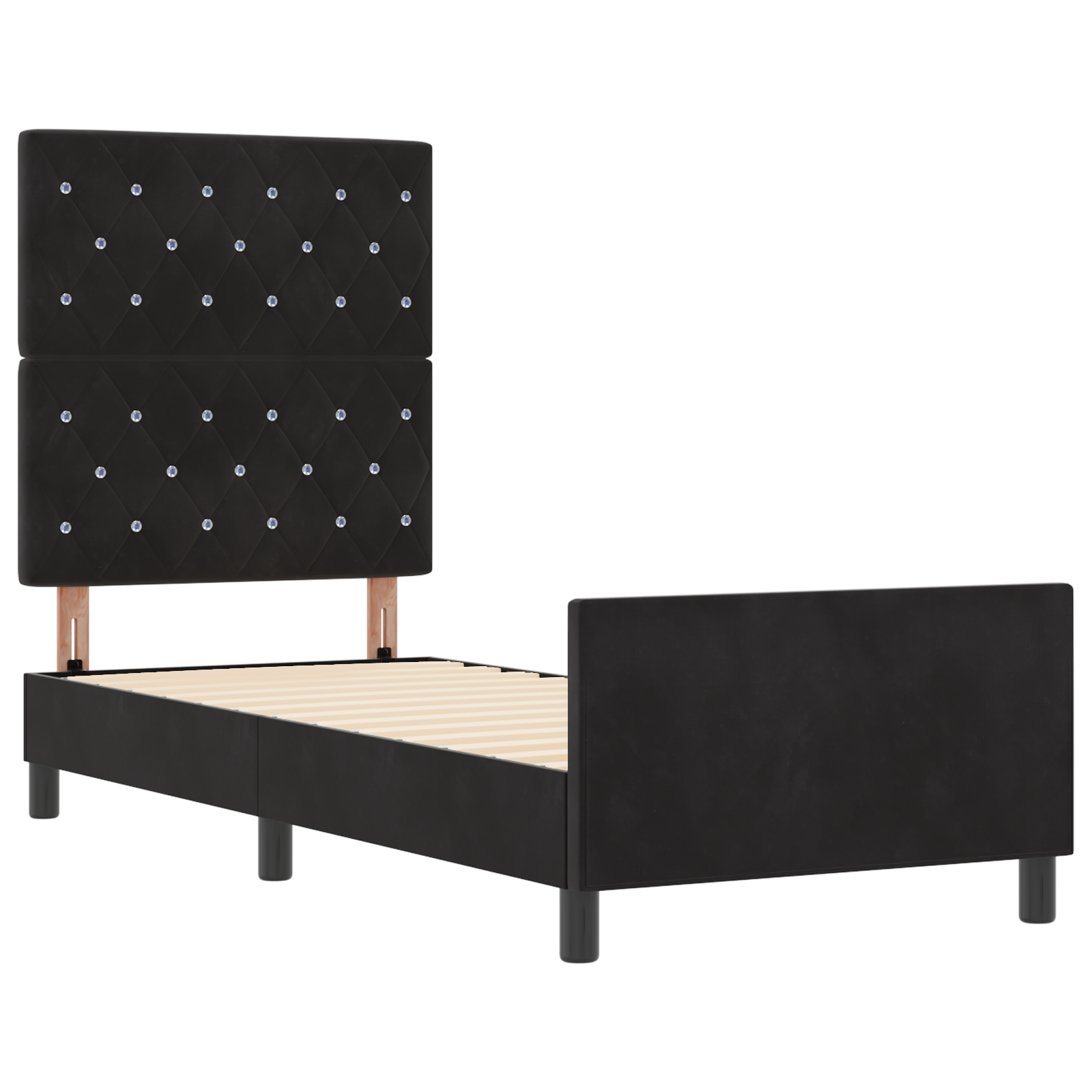 vidaXL Cadru de pat cu headboard Negru 80 x 200 cm Catifea vidaXL Cadru de pat cu headboard Negru 80 x 200 cm Catifea