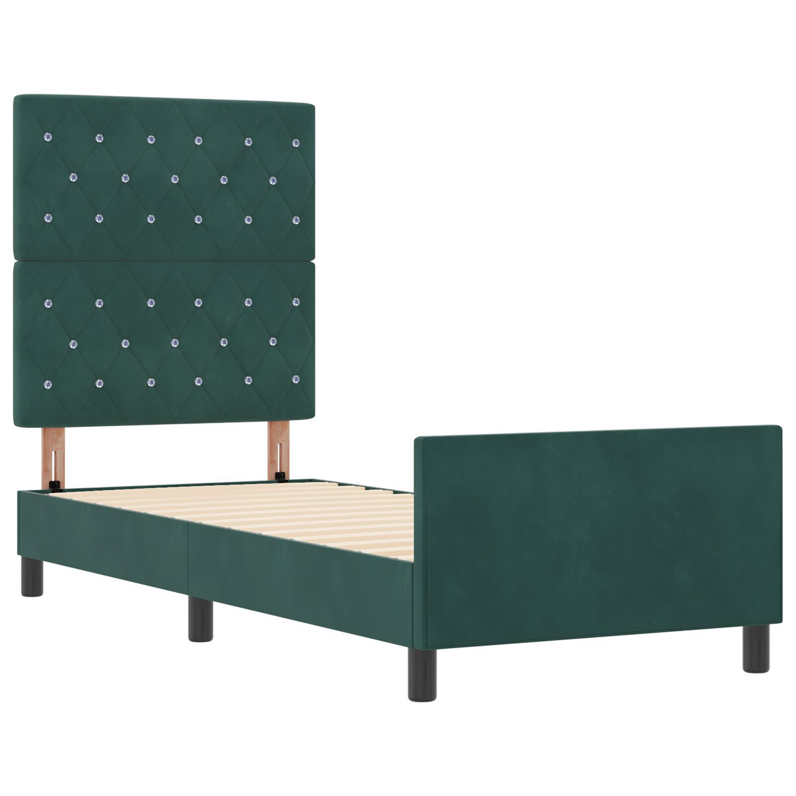 vidaXL Cadru de pat cu headboard Verde închis 80 x 200 cm Catifea vidaXL Cadru de pat cu headboard Verde închis 80 x 200 cm Catifea