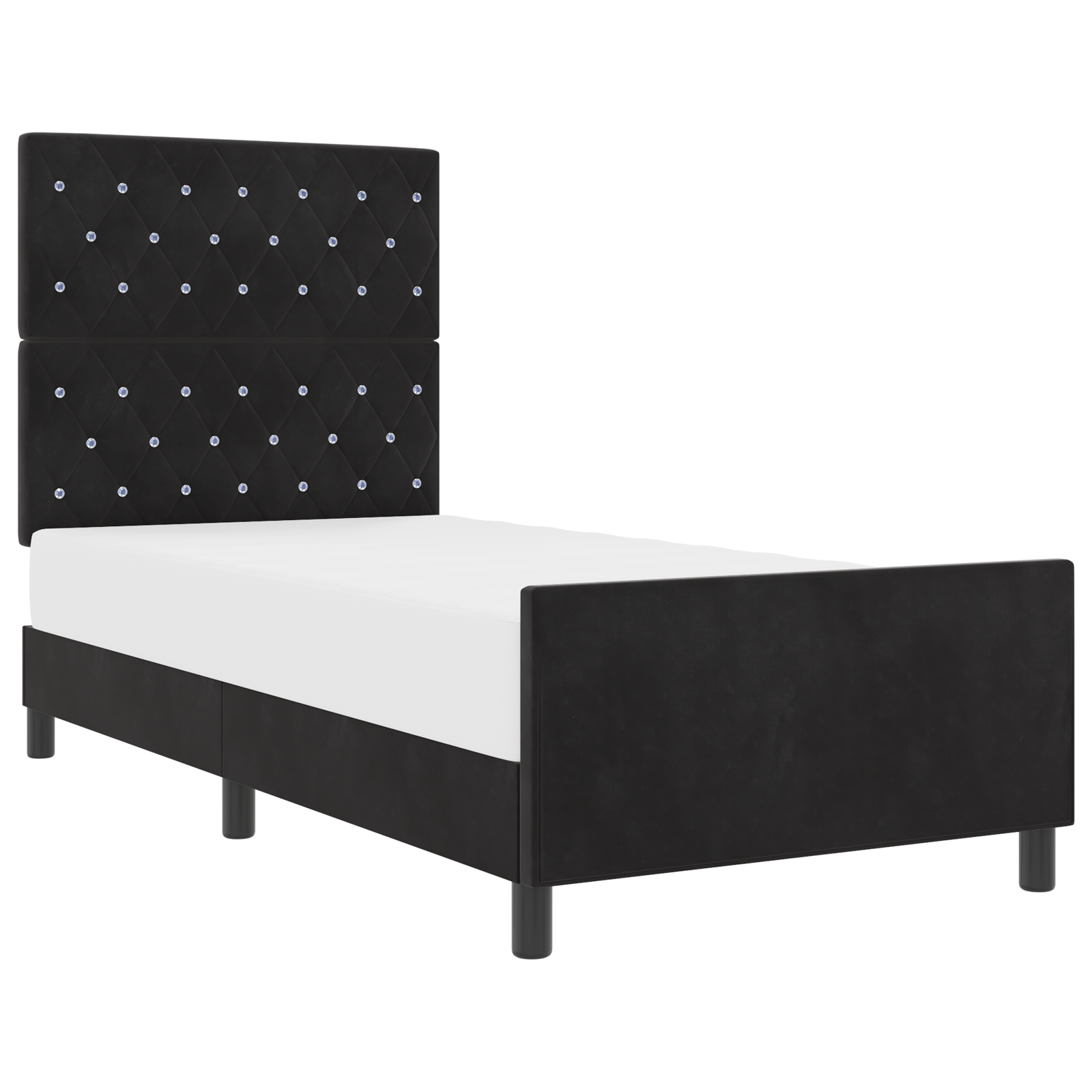 vidaXL Cadru de pat cu headboard Negru 90 x 190 cm Catifea vidaXL Cadru de pat cu headboard Negru 90 x 190 cm Catifea