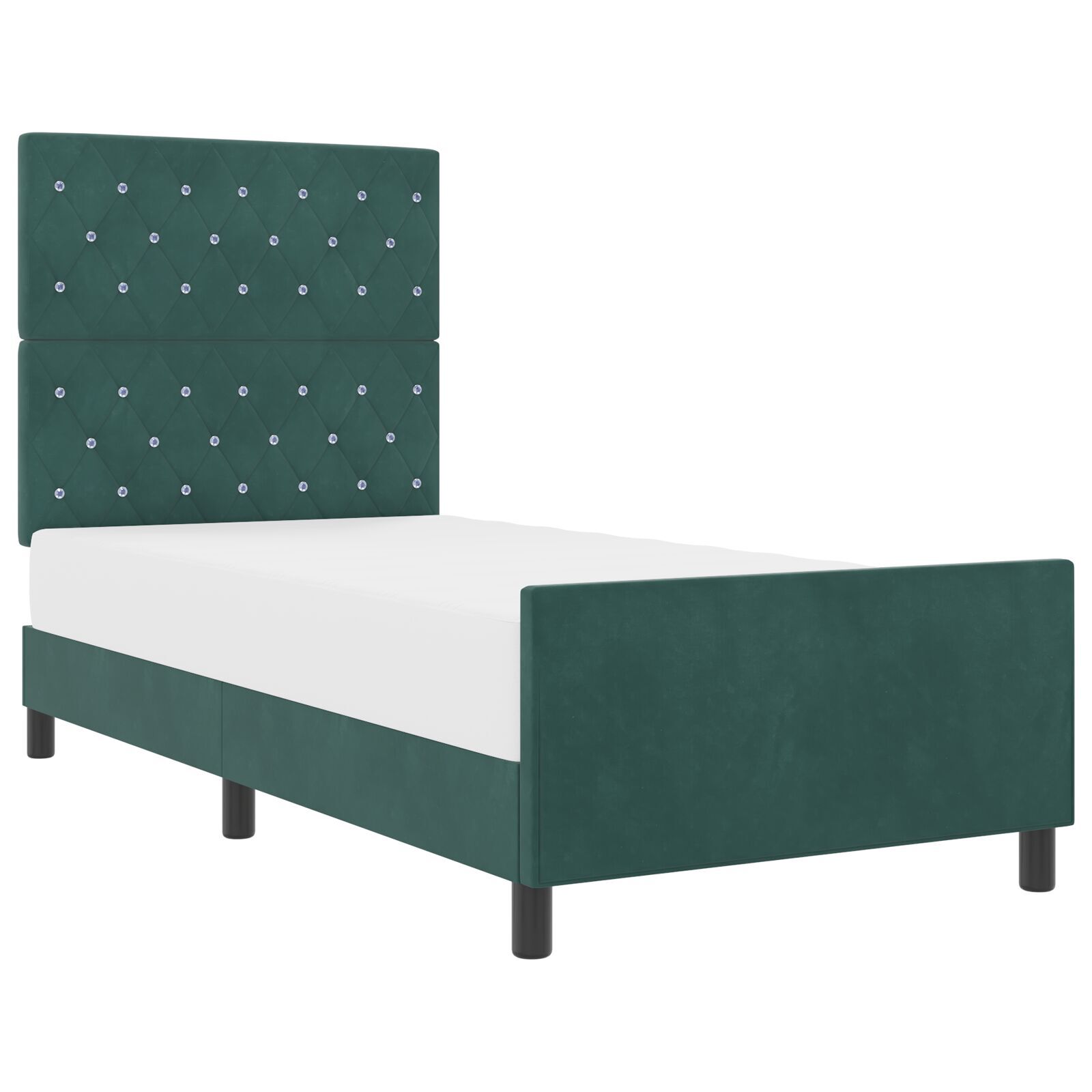 vidaXL Cadru de pat cu headboard Verde închis 90 x 190 cm Catifea vidaXL Cadru de pat cu headboard Verde închis 90 x 190 cm Catifea