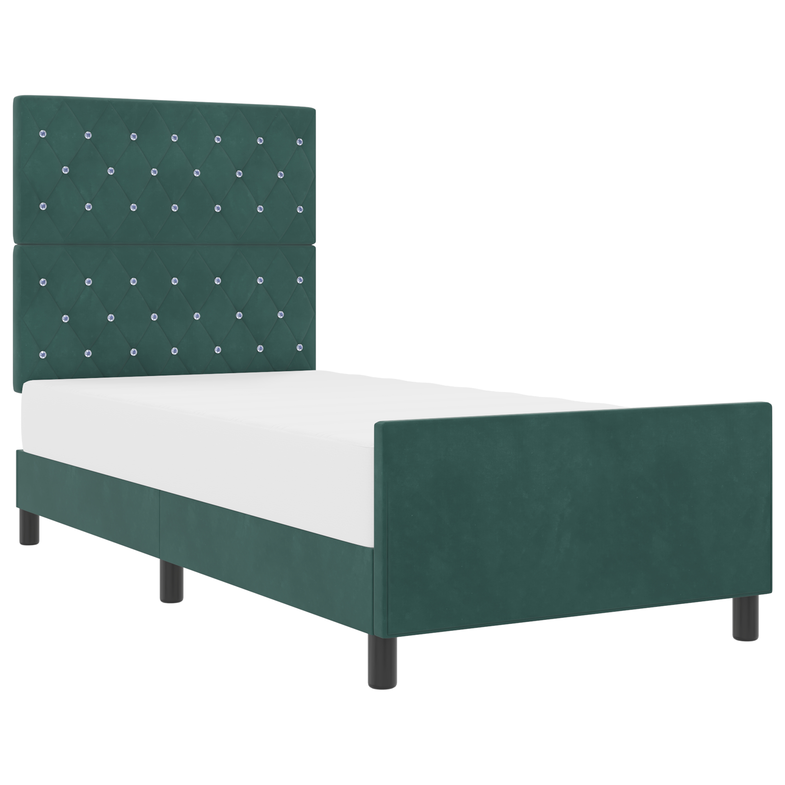 vidaXL Cadru de pat cu headboard Verde închis 90 x 200 cm Catifea