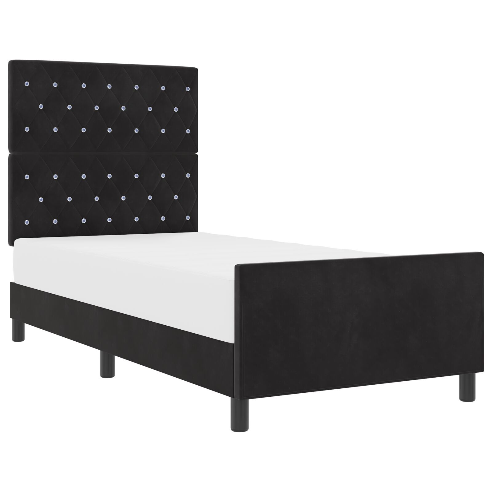 vidaXL Cadru de pat cu headboard Negru 100 x 200 cm Catifea