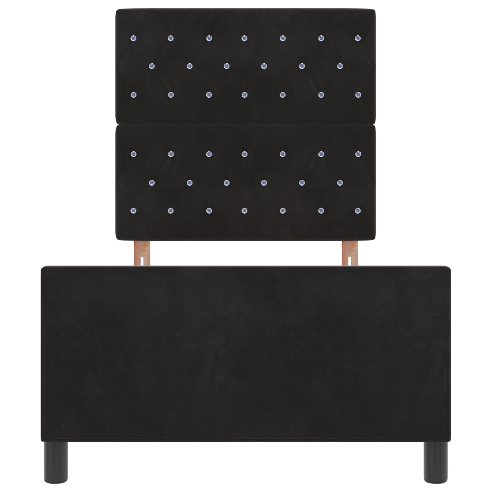 vidaXL Cadru de pat cu headboard Negru 100 x 200 cm Catifea
