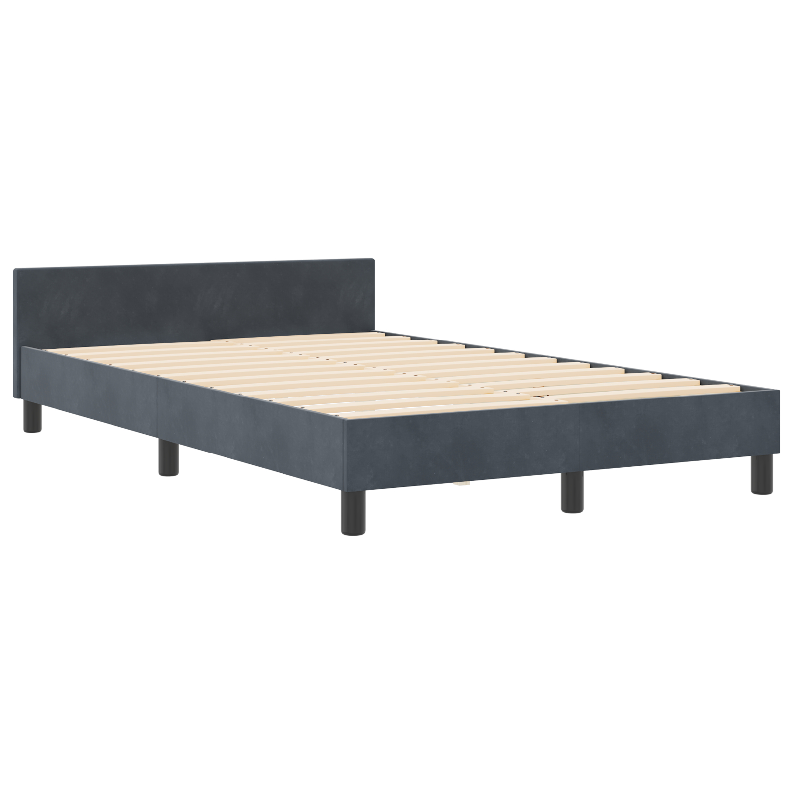 vidaXL Cadru de pat cu headboard Gri închis 120 x 190 cm Catifea vidaXL Cadru de pat cu headboard Gri închis 120 x 190 cm Catifea