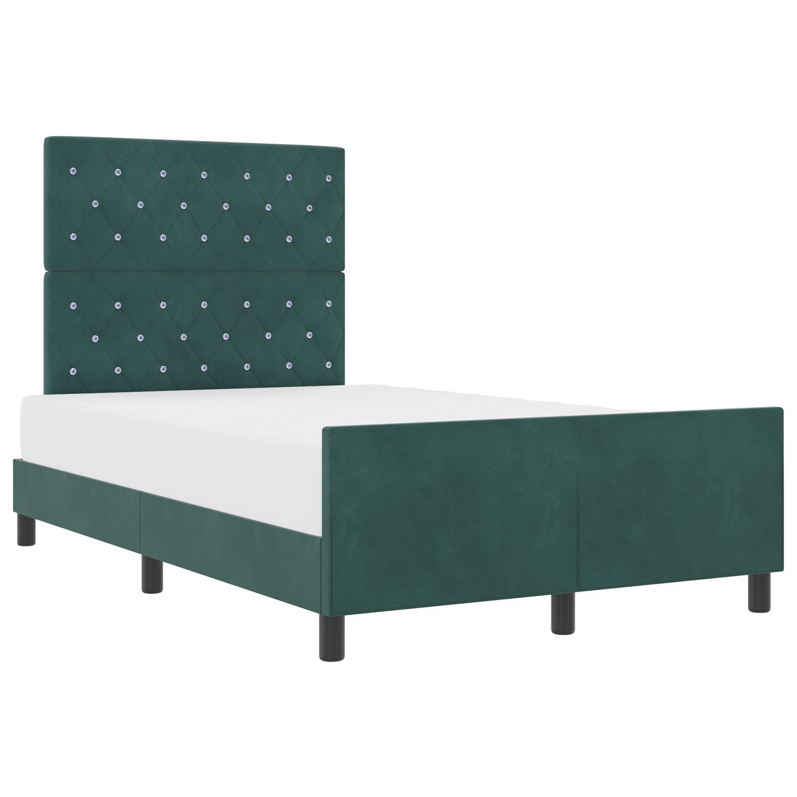 vidaXL Cadru de pat cu headboard Verde închis 120 x 190 cm Catifea