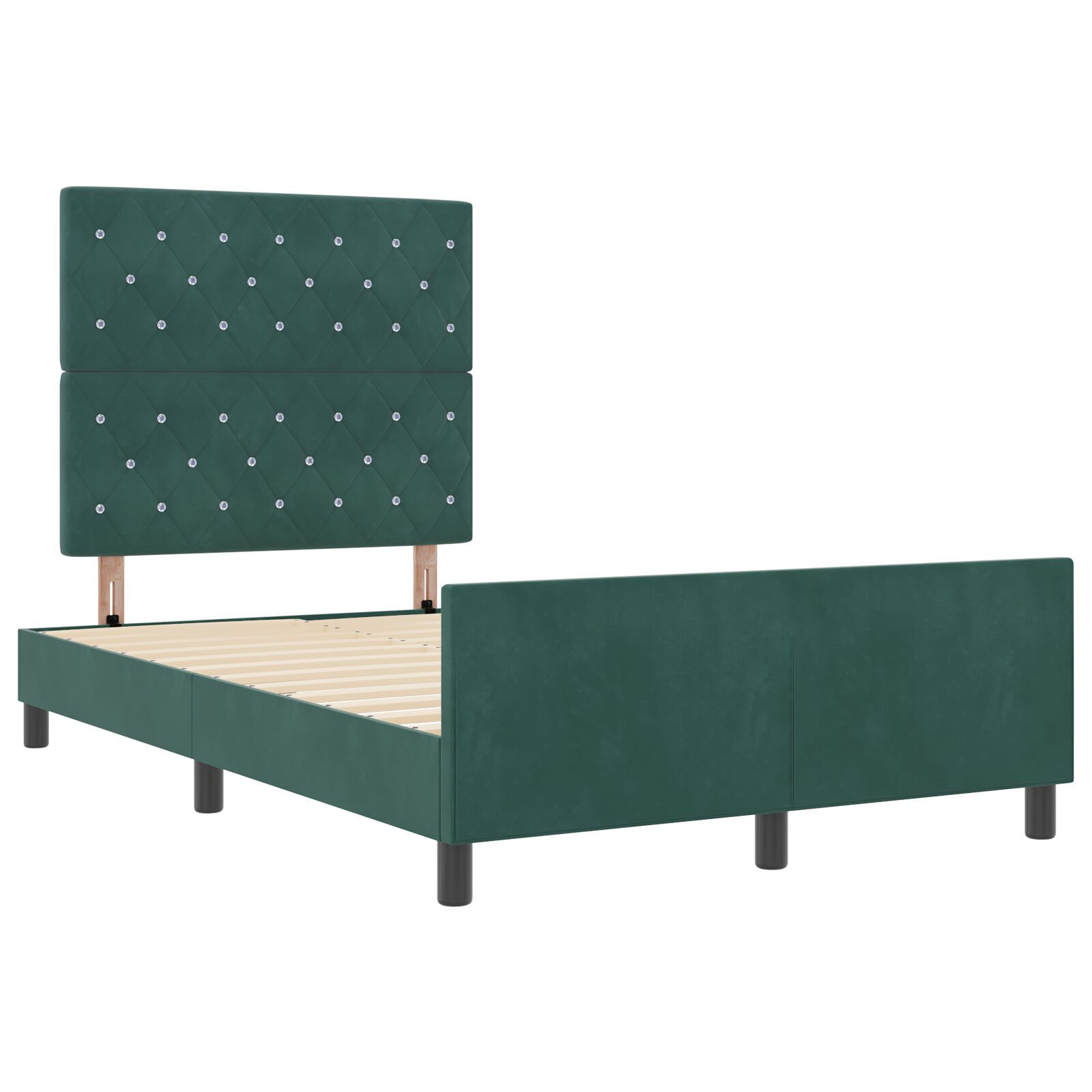 vidaXL Cadru de pat cu headboard Verde închis 120 x 190 cm Catifea