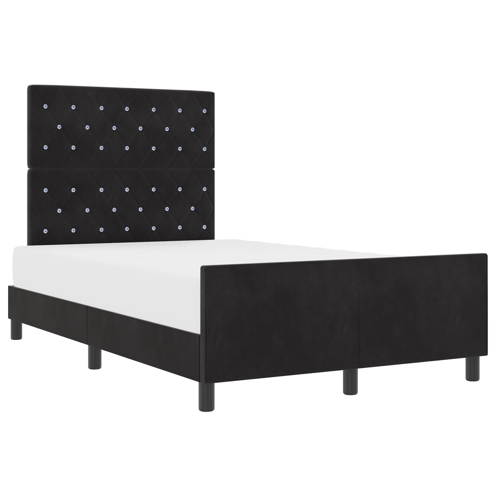 vidaXL Cadru de pat cu headboard Negru 120 x 200 cm Catifea