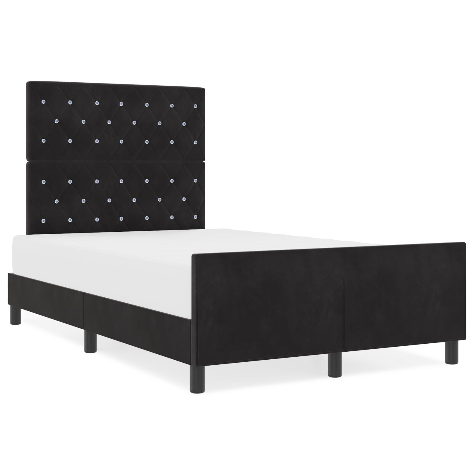 vidaXL Cadru de pat cu headboard Negru 120 x 200 cm Catifea