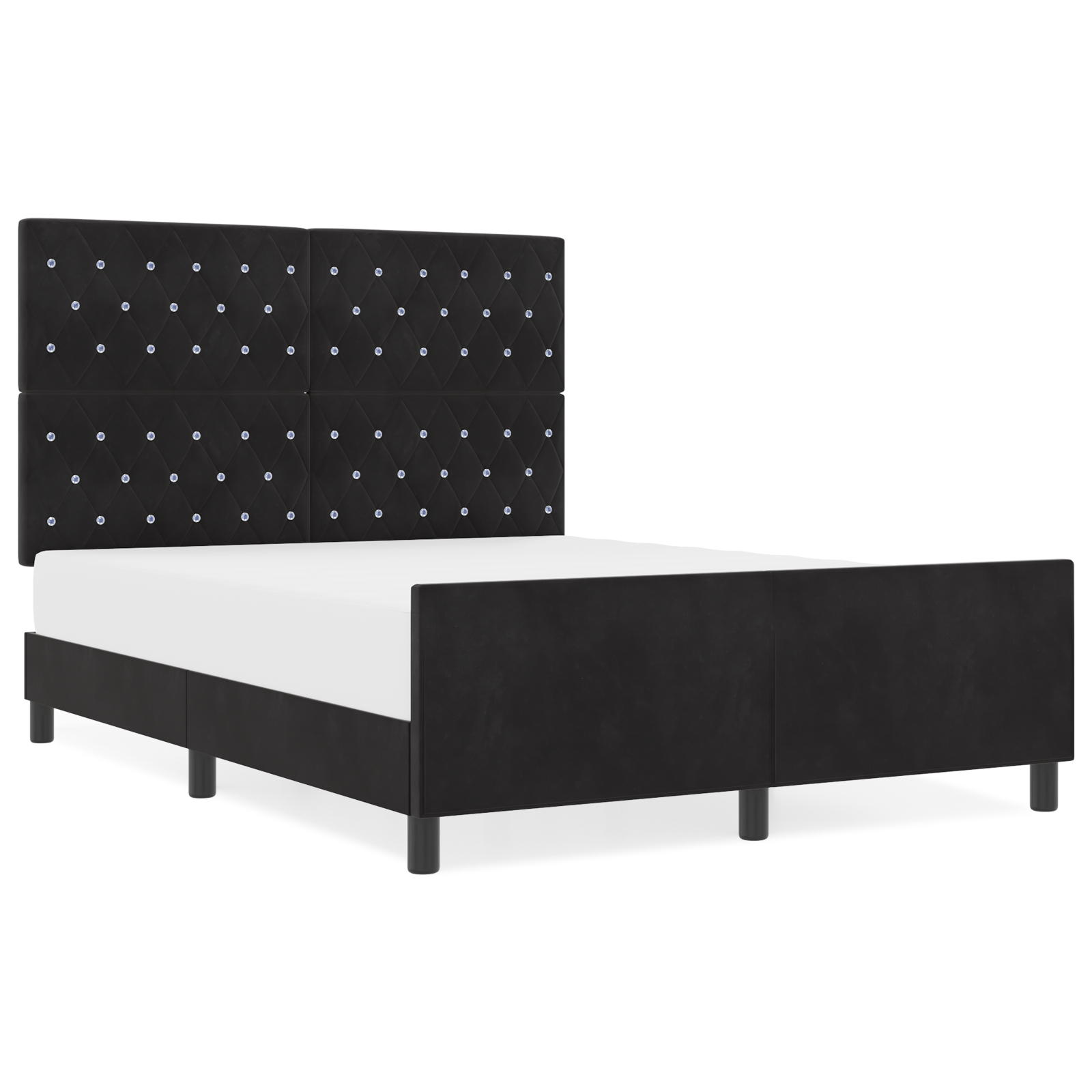vidaXL Cadru de pat cu headboard Negru 140 x 190 cm Catifea vidaXL Cadru de pat cu headboard Negru 140 x 190 cm Catifea