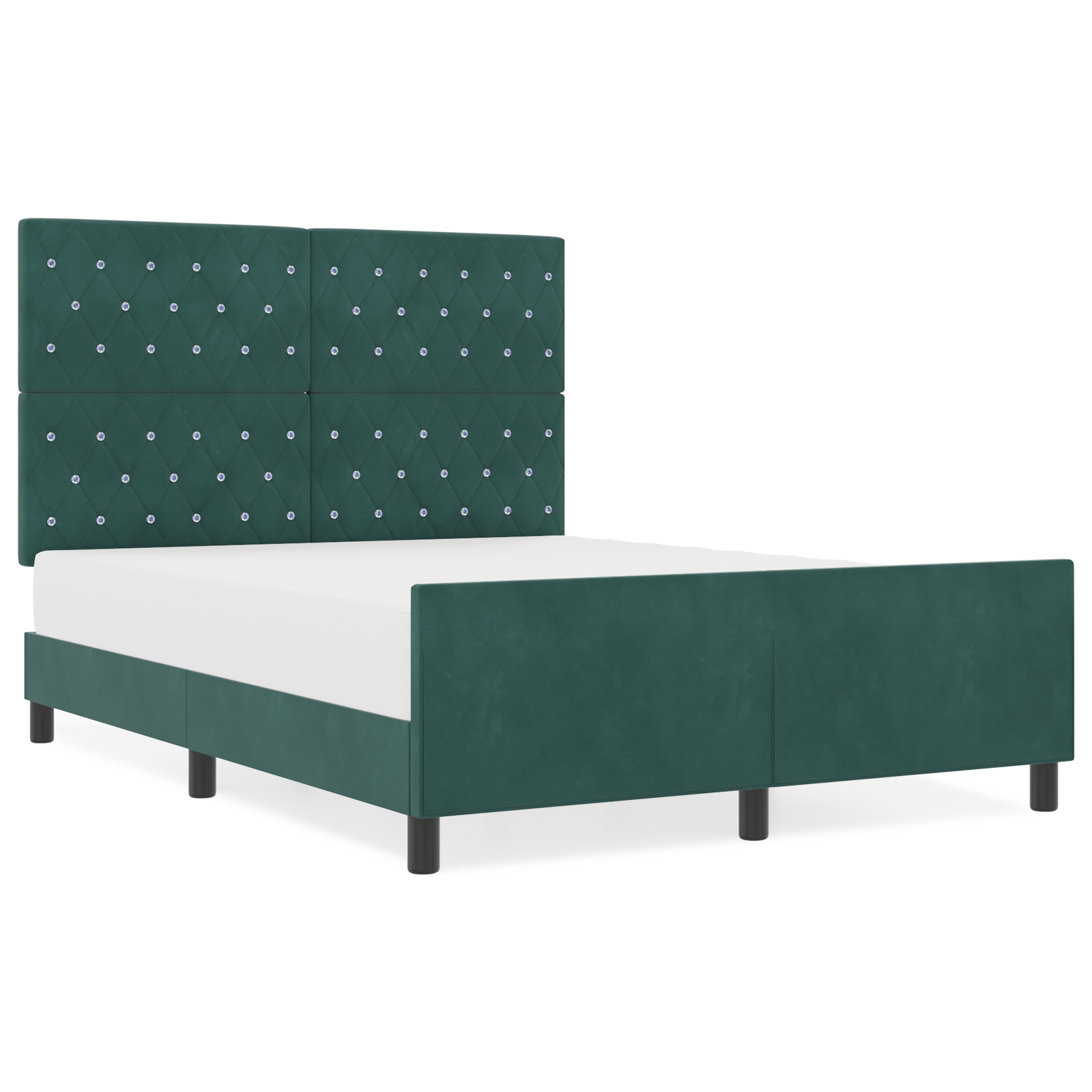 ViaXL Cadru Pat Verde Închis 140x190 cm Catifea ViaXL Cadru Pat Verde Închis 140x190 cm Catifea