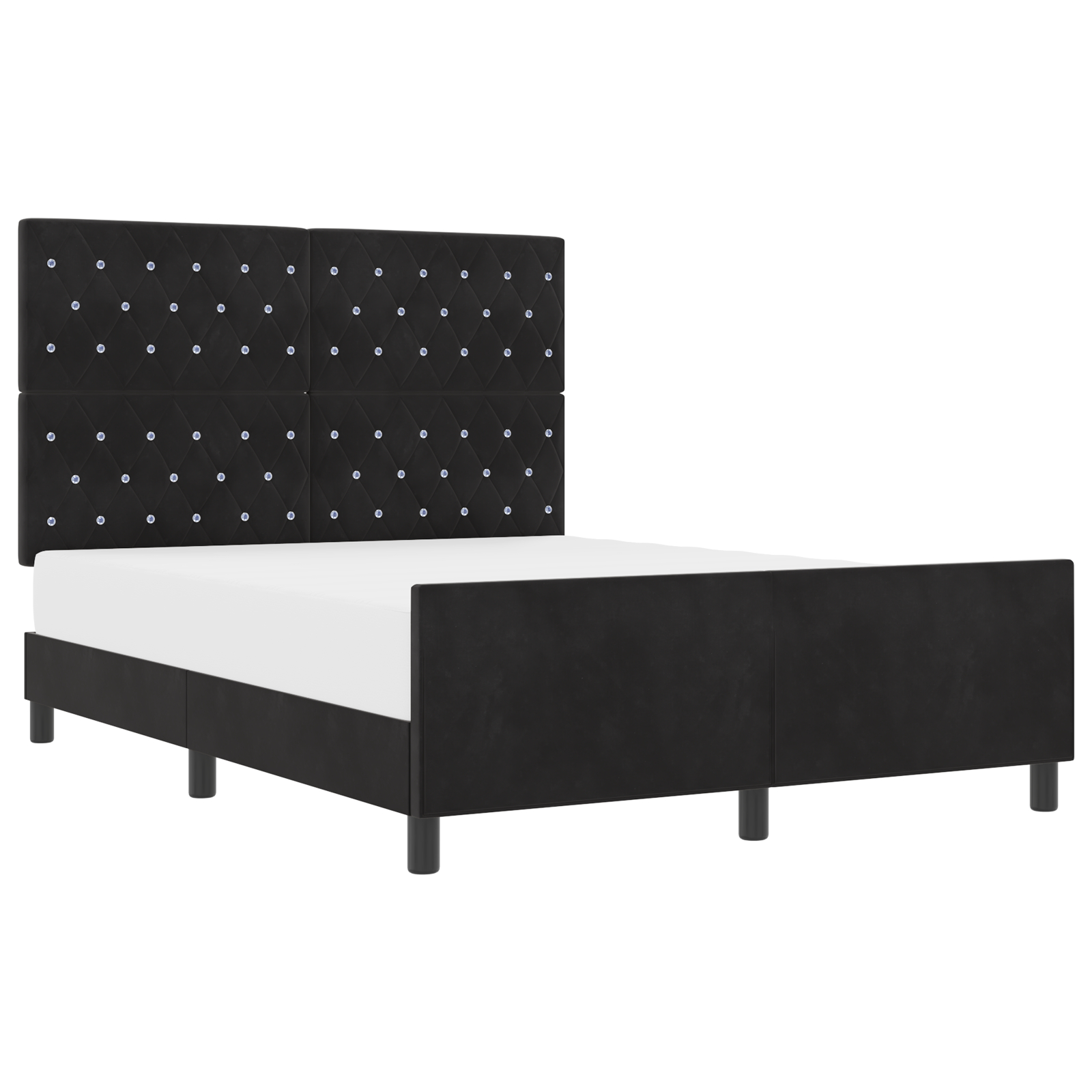 vidaXL Cadru de pat cu headboard Negru 160 x 200 cm Catifea vidaXL Cadru de pat cu headboard Negru 160 x 200 cm Catifea
