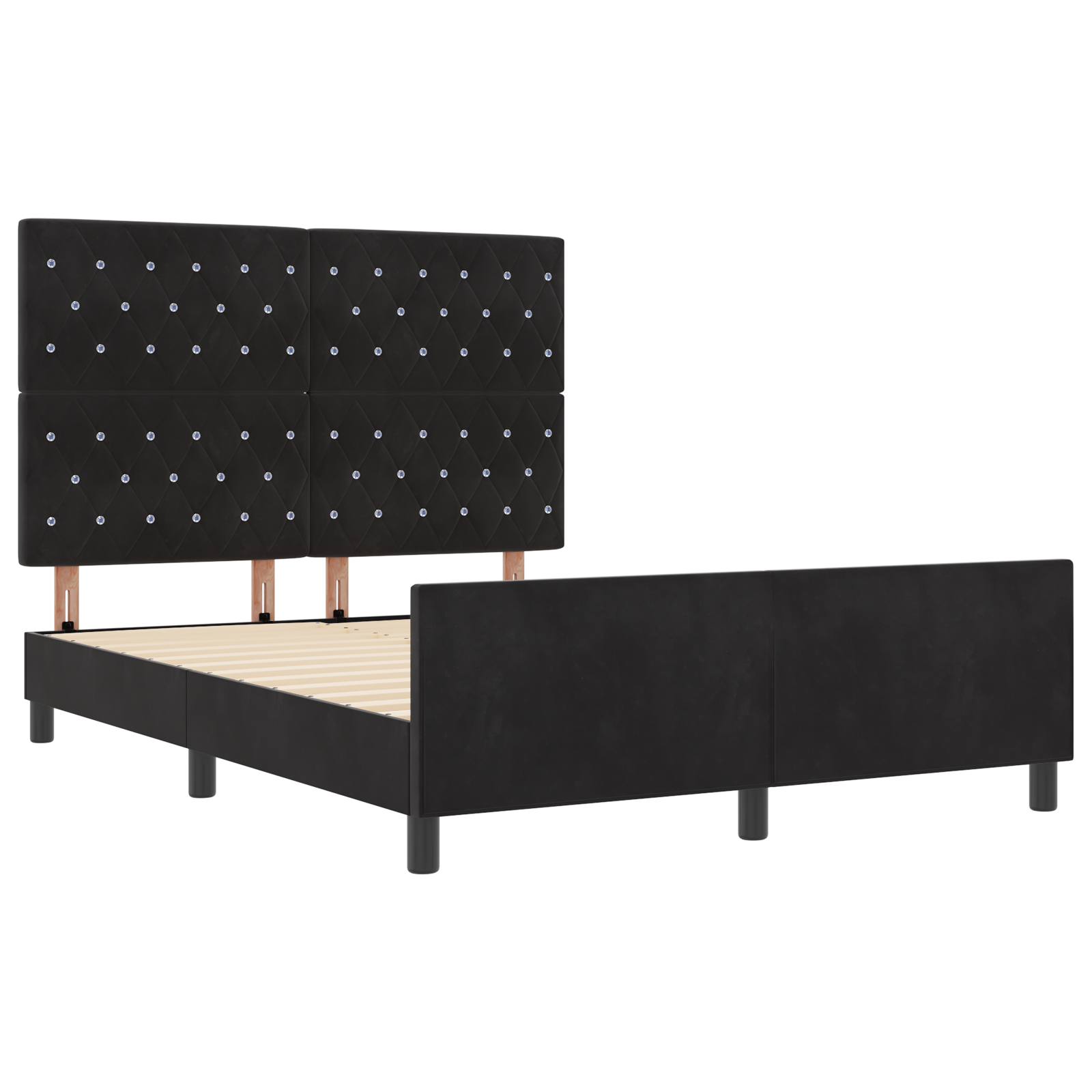 vidaXL Cadru de pat cu headboard Negru 160 x 200 cm Catifea vidaXL Cadru de pat cu headboard Negru 160 x 200 cm Catifea