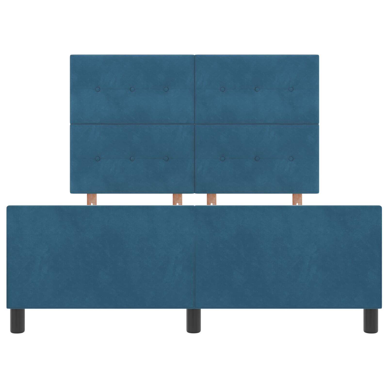 vidaXL Cadru de pat cu headboard Albastru închis 160 x 200 cm Catifea vidaXL Cadru de pat cu headboard Albastru închis 160 x 200 cm Catifea