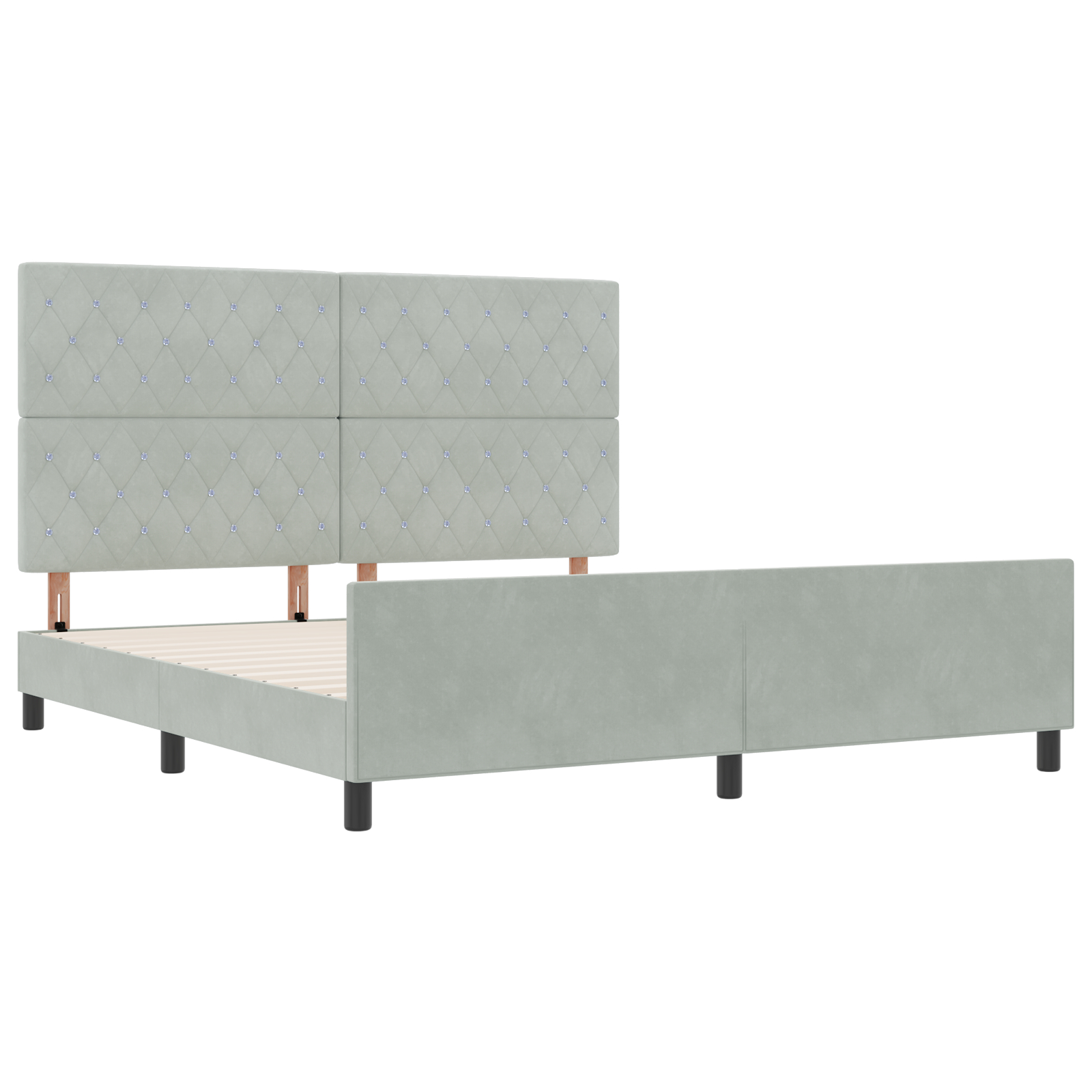 vidaXL Cadru de pat cu headboard Gri deschis 180 x 200 cm Catifea vidaXL Cadru de pat cu headboard Gri deschis 180 x 200 cm Catifea
