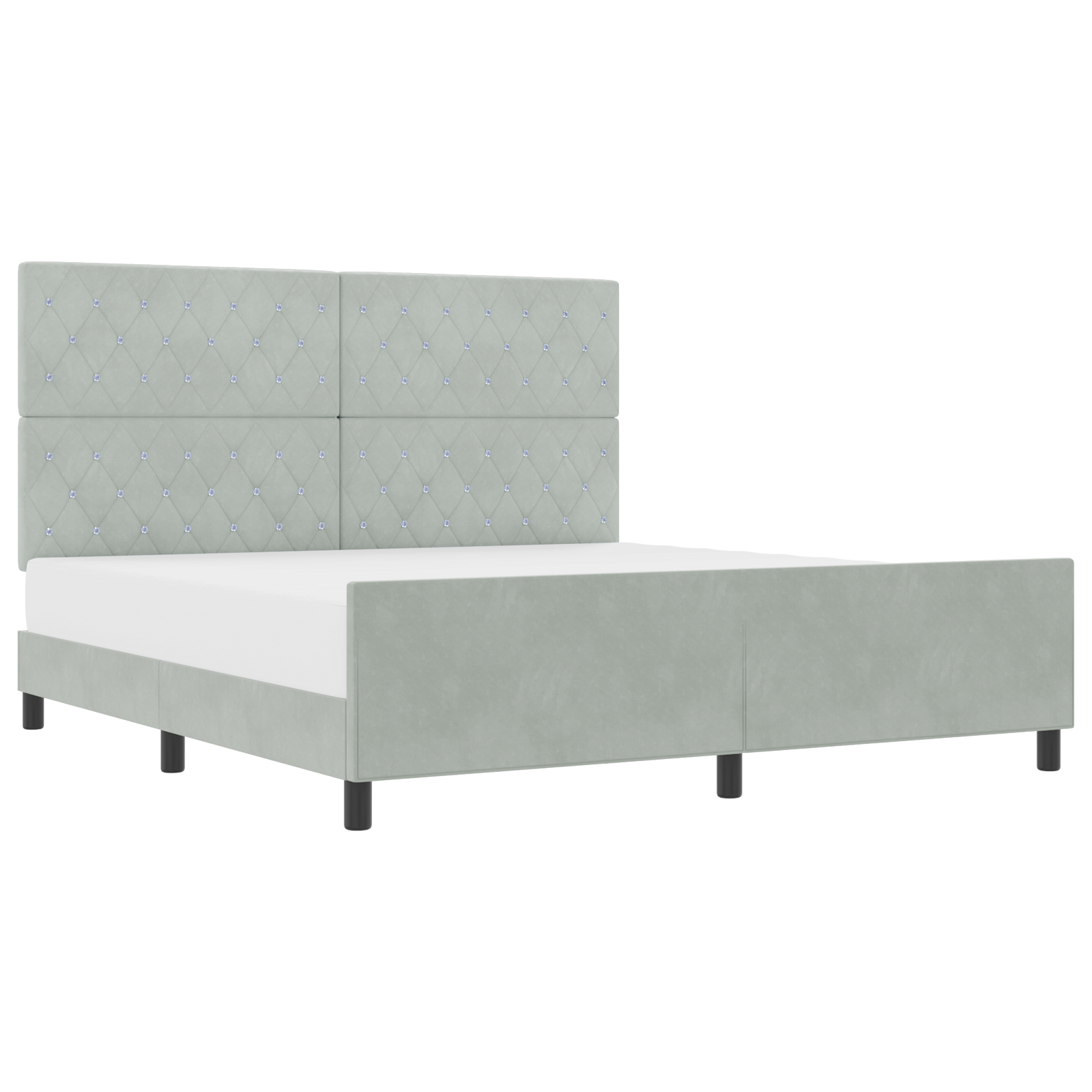 vidaXL Cadru de pat cu headboard Gri deschis 180 x 200 cm Catifea vidaXL Cadru de pat cu headboard Gri deschis 180 x 200 cm Catifea