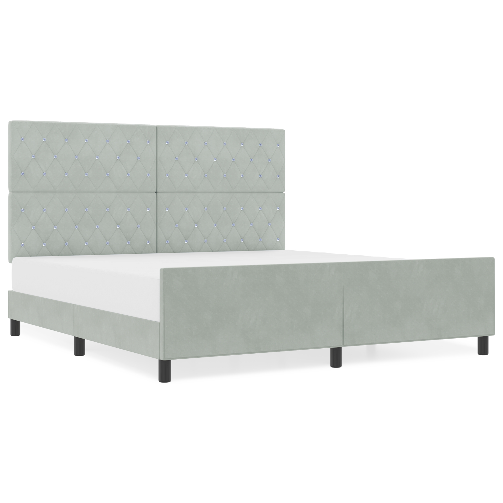 vidaXL Cadru de pat cu headboard Gri deschis 180 x 200 cm Catifea vidaXL Cadru de pat cu headboard Gri deschis 180 x 200 cm Catifea