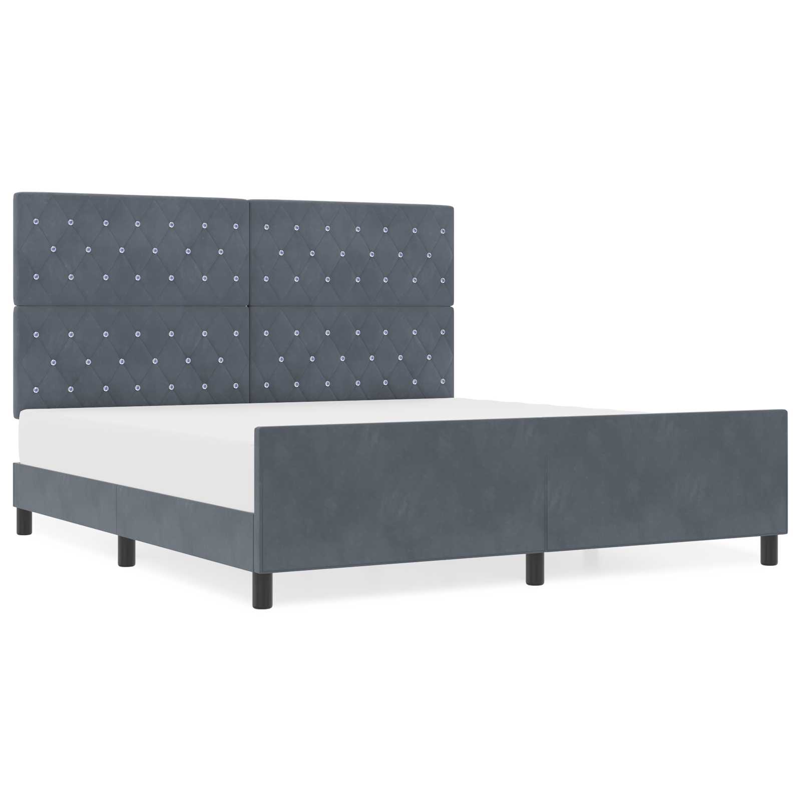 vidaXL Cadru de pat cu headboard Gri închis 180 x 200 cm Catifea vidaXL Cadru de pat cu headboard Gri închis 180 x 200 cm Catifea