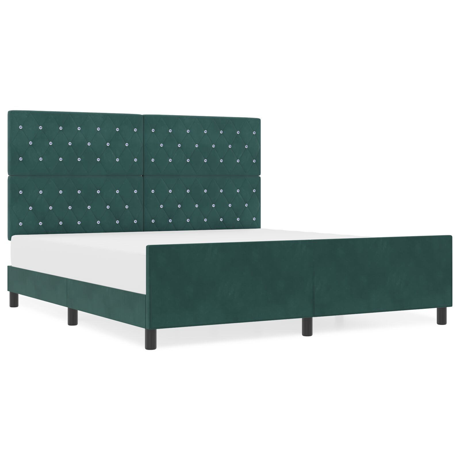 vidaXL Cadru de pat cu headboard Verde închis 180 x 200 cm Catifea vidaXL Cadru de pat cu headboard Verde închis 180 x 200 cm Catifea