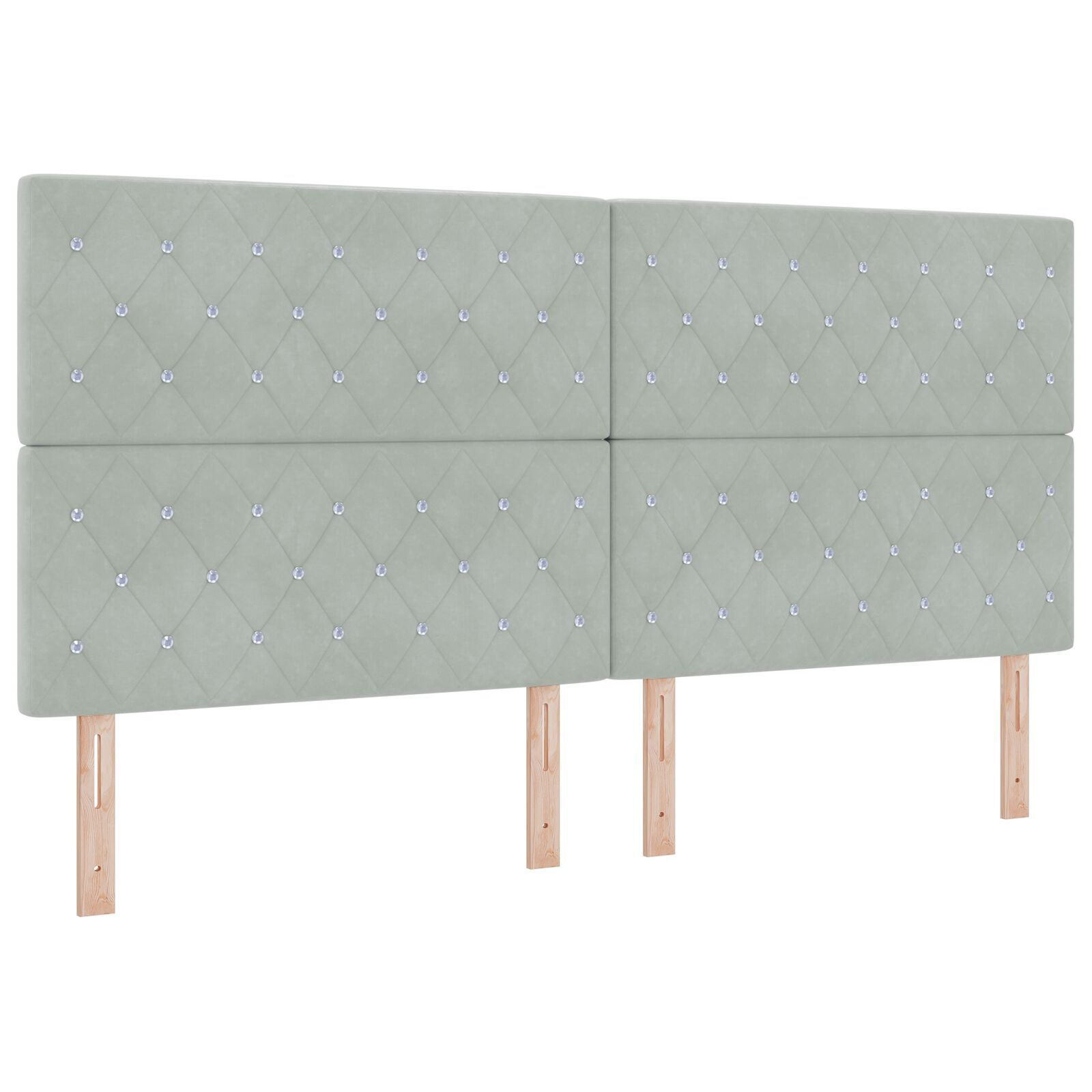 vidaXL Cadru de pat cu headboard Gri deschis 200 x 200 cm Catifea vidaXL Cadru de pat cu headboard Gri deschis 200 x 200 cm Catifea