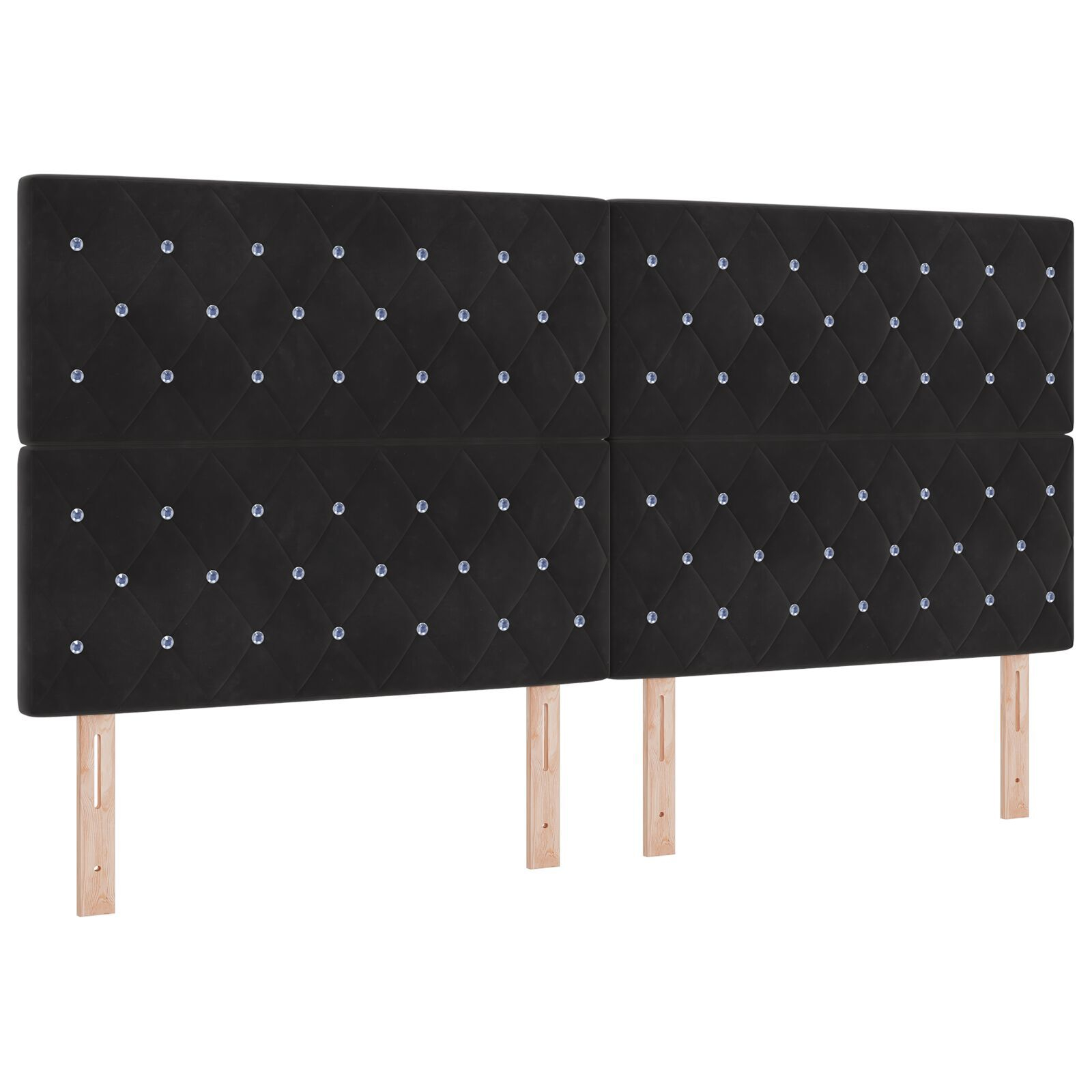 vidaXL Cadru de pat cu headboard Negru 200 x 200 cm Catifea vidaXL Cadru de pat cu headboard Negru 200 x 200 cm Catifea