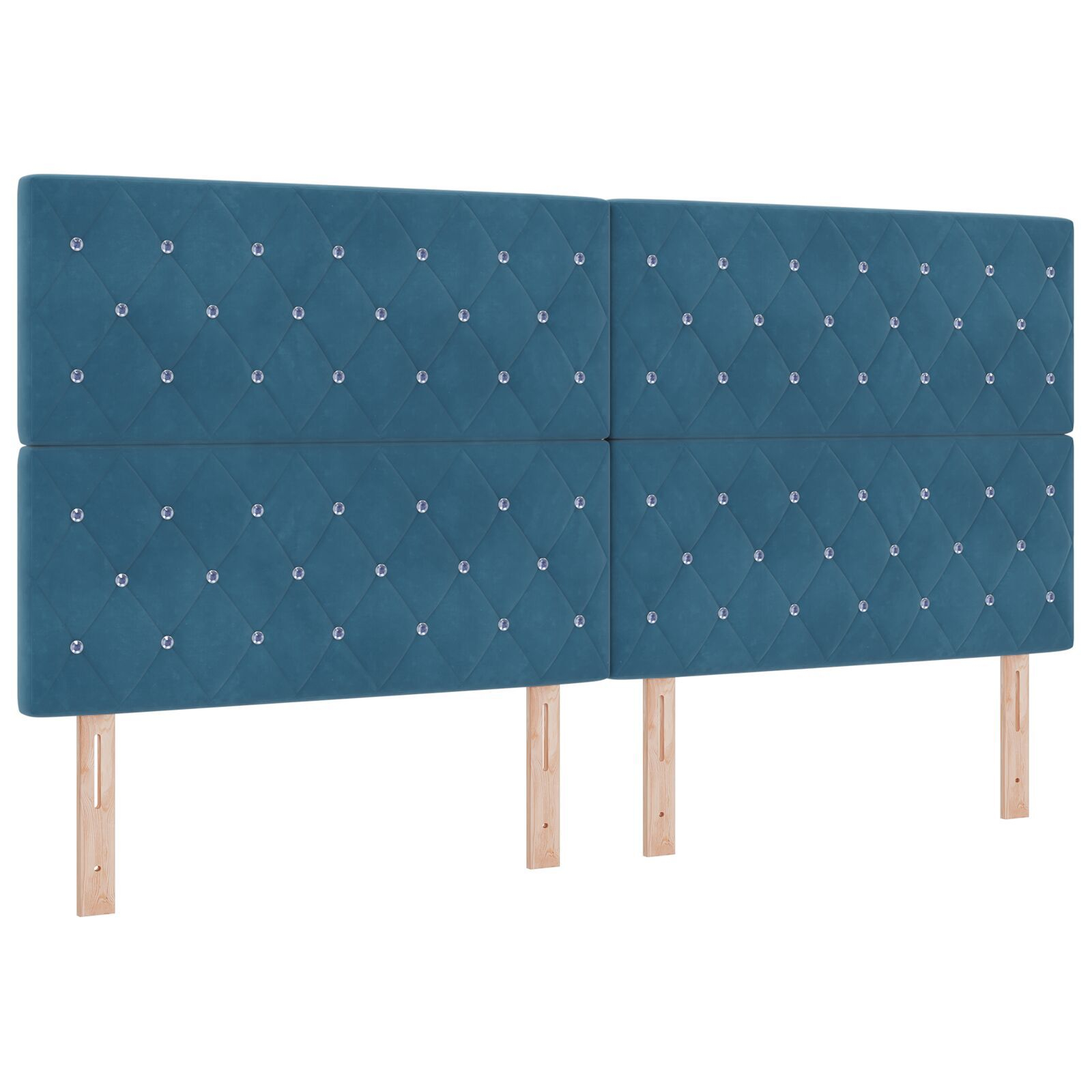 vidaXL Cadru de pat cu headboard Albastru închis 200 x 200 cm Catifea vidaXL Cadru de pat cu headboard Albastru închis 200 x 200 cm Catifea
