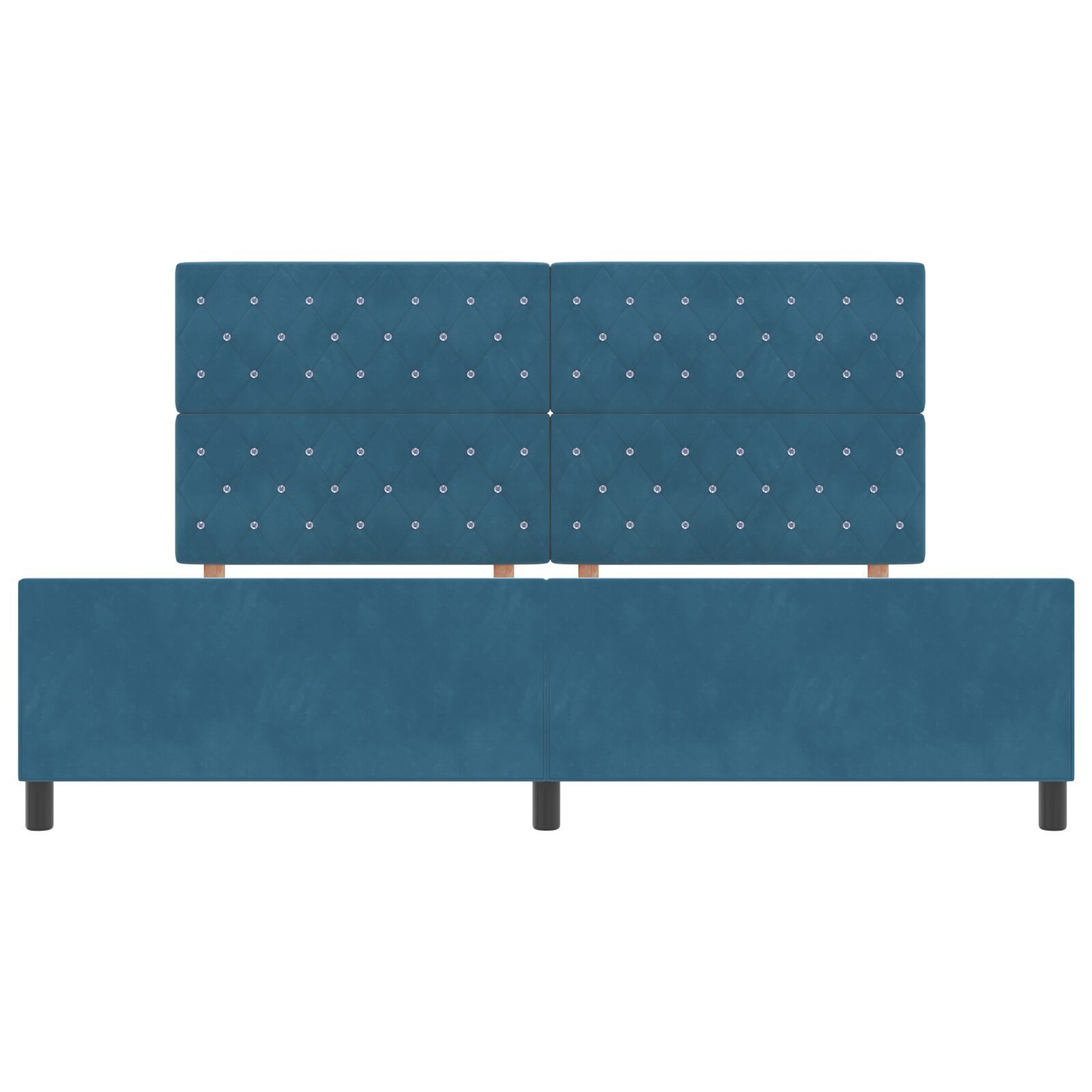 vidaXL Cadru de pat cu headboard Albastru închis 200 x 200 cm Catifea vidaXL Cadru de pat cu headboard Albastru închis 200 x 200 cm Catifea