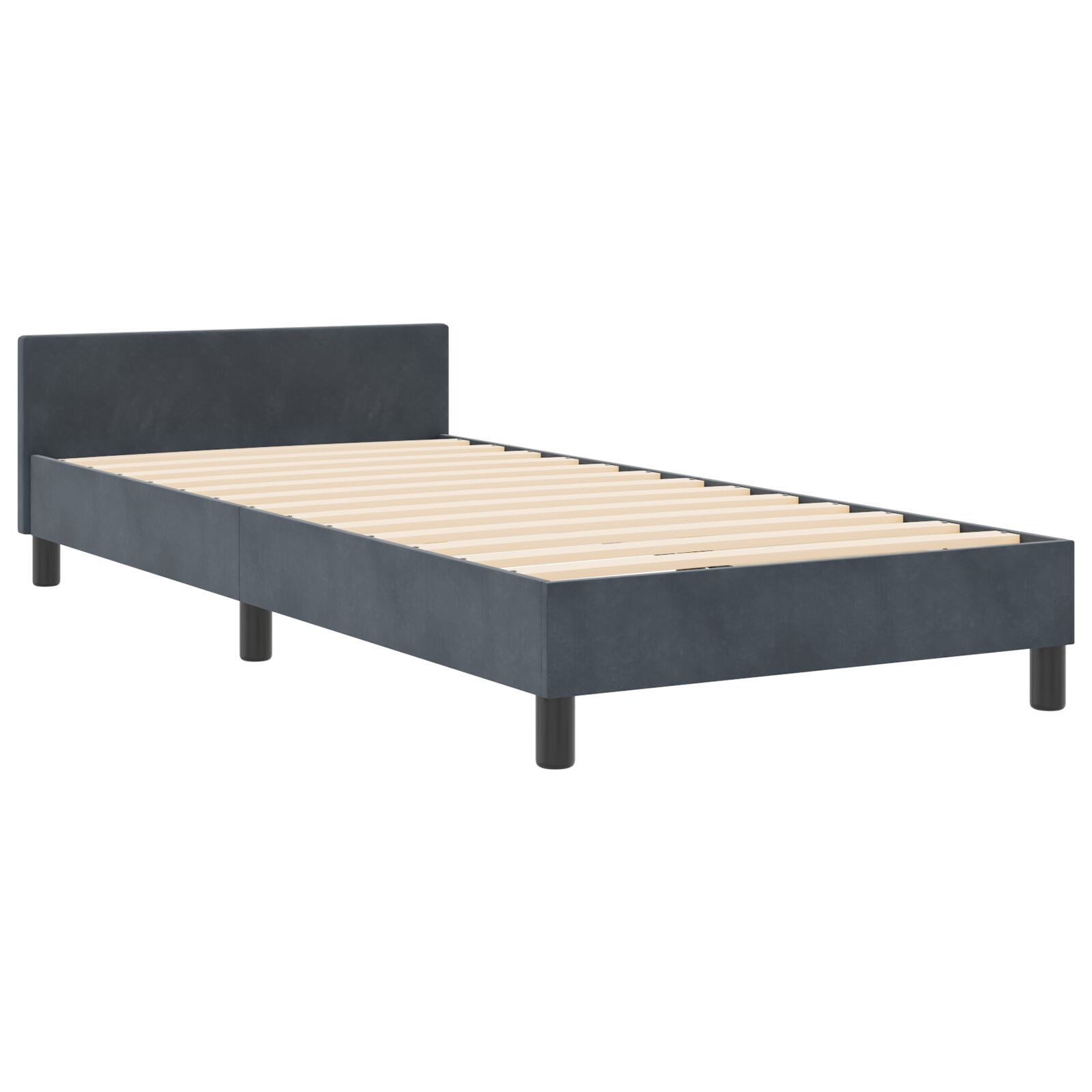 vidaXL Cadru de pat cu headboard Gri închis 80 x 200 cm Catifea vidaXL Cadru de pat cu headboard Gri închis 80 x 200 cm Catifea