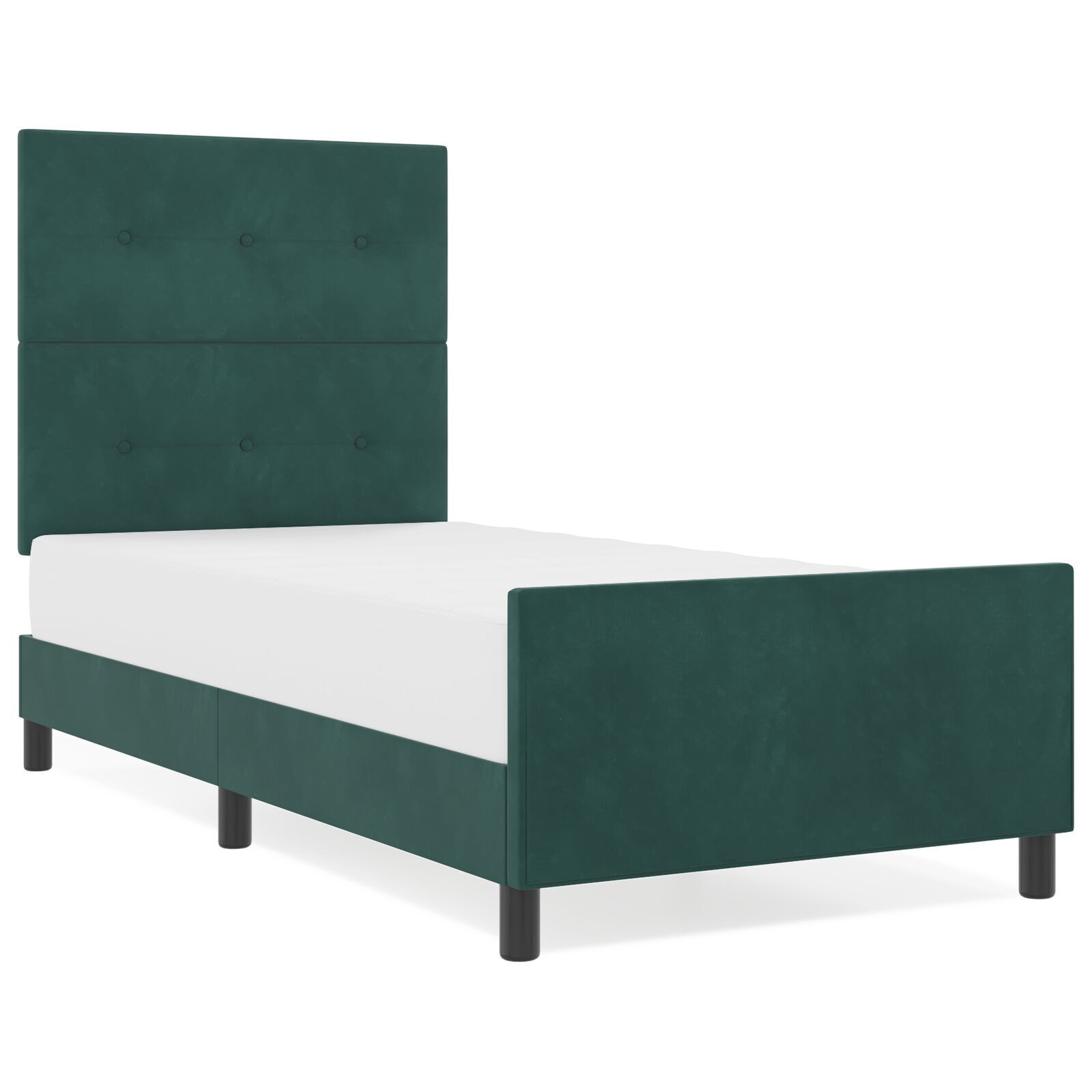vidaXL Cadru de pat cu headboard Verde închis 90 x 190 cm Catifea vidaXL Cadru de pat cu headboard Verde închis 90 x 190 cm Catifea