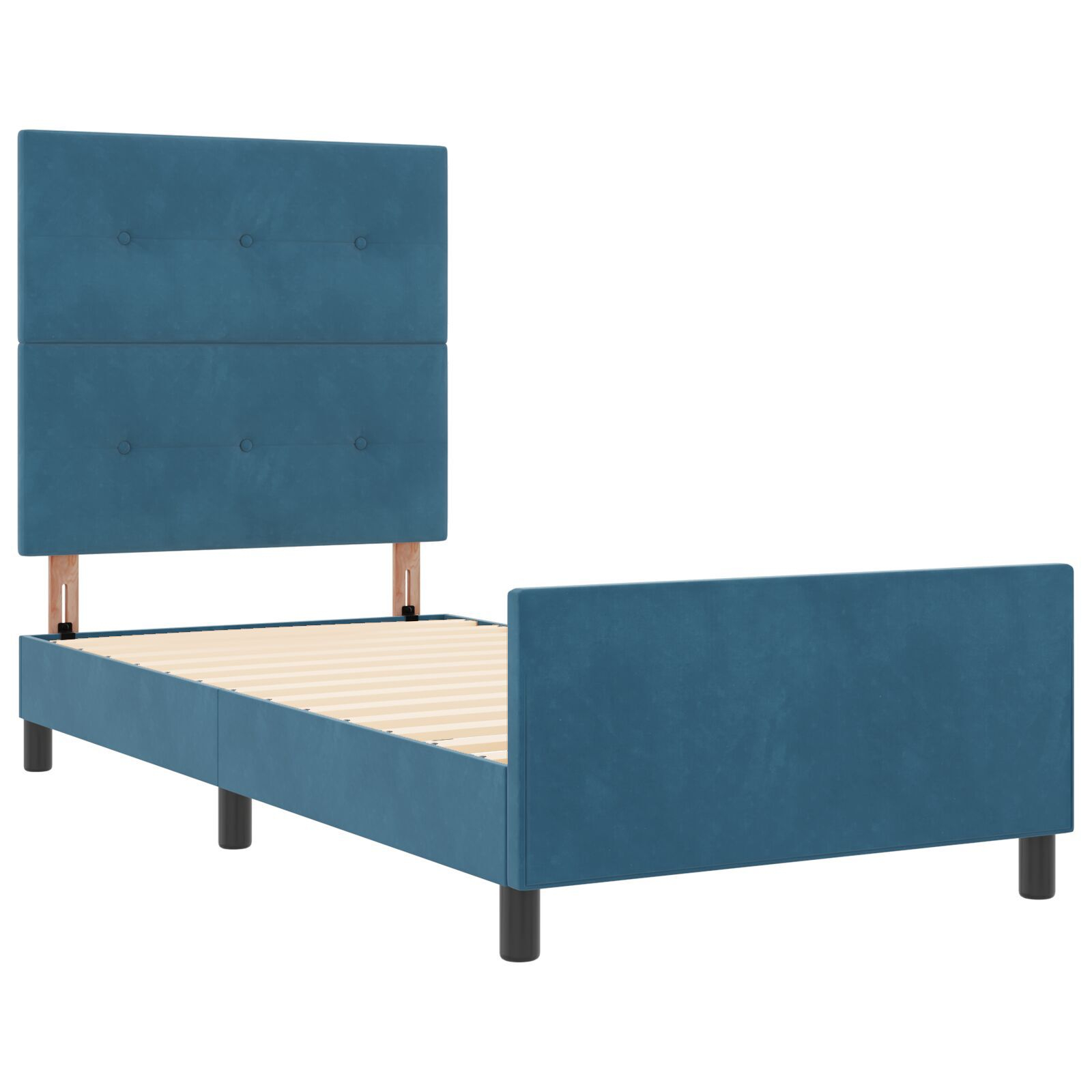 vidaXL Cadru de pat cu headboard Albastru închis 90 x 200 cm Catifea vidaXL Cadru de pat cu headboard Albastru închis 90 x 200 cm Catifea
