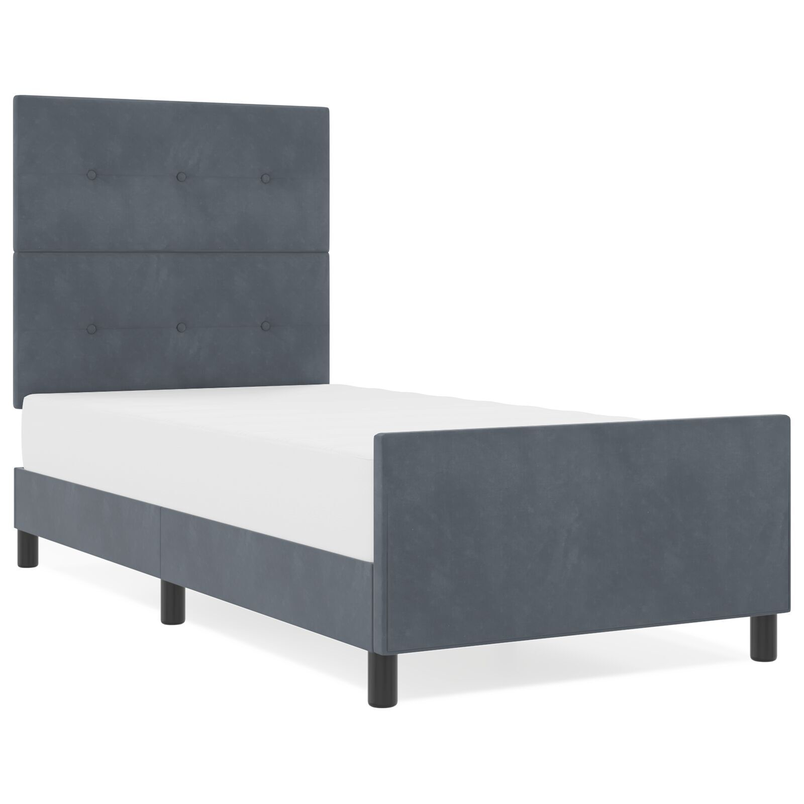 Cadrul de pat vidaXL în gri închis, 100x200 cm, fabricat din catifea Cadrul de pat vidaXL în gri închis, 100x200 cm, fabricat din catifea
