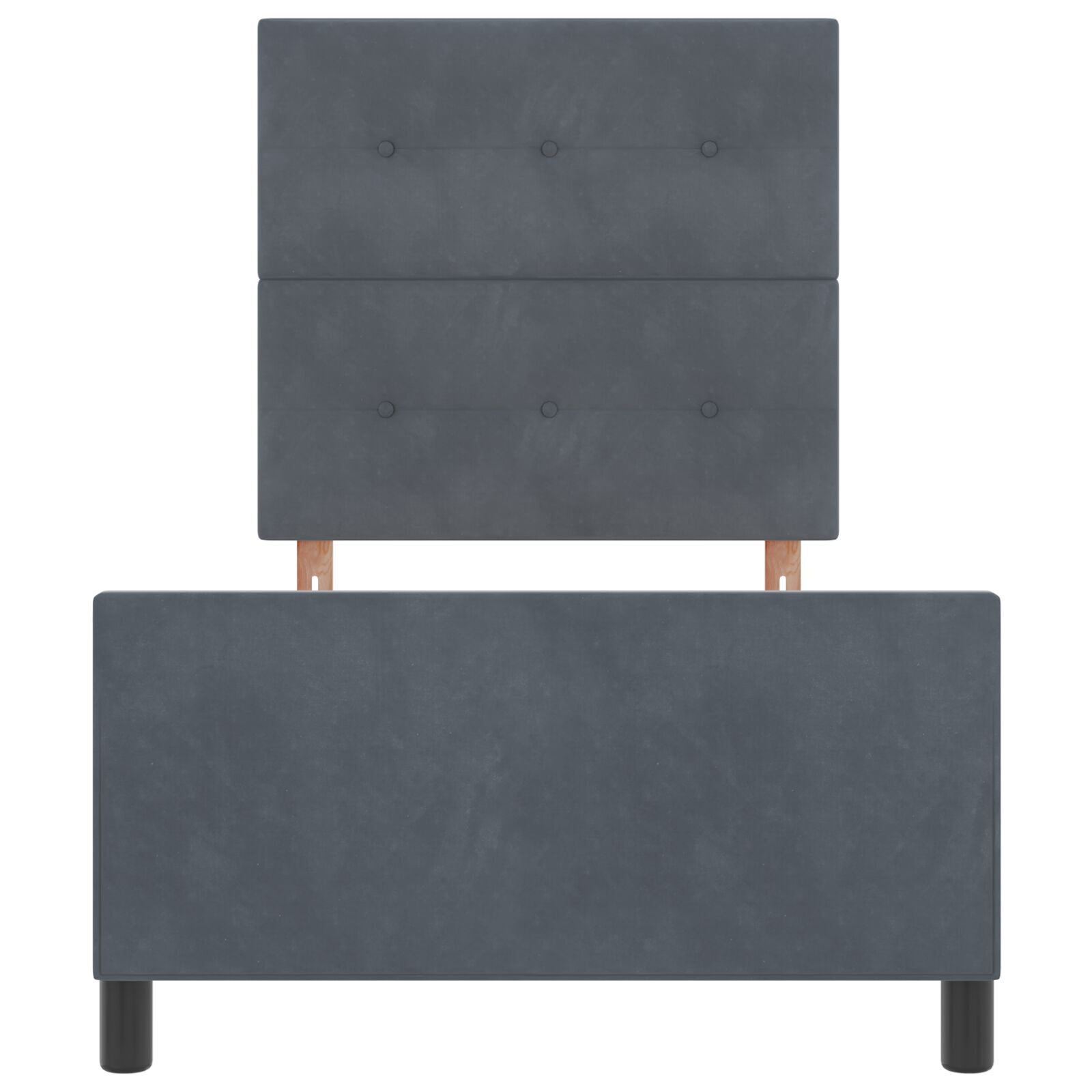 Cadrul de pat vidaXL în gri închis, 100x200 cm, fabricat din catifea Cadrul de pat vidaXL în gri închis, 100x200 cm, fabricat din catifea