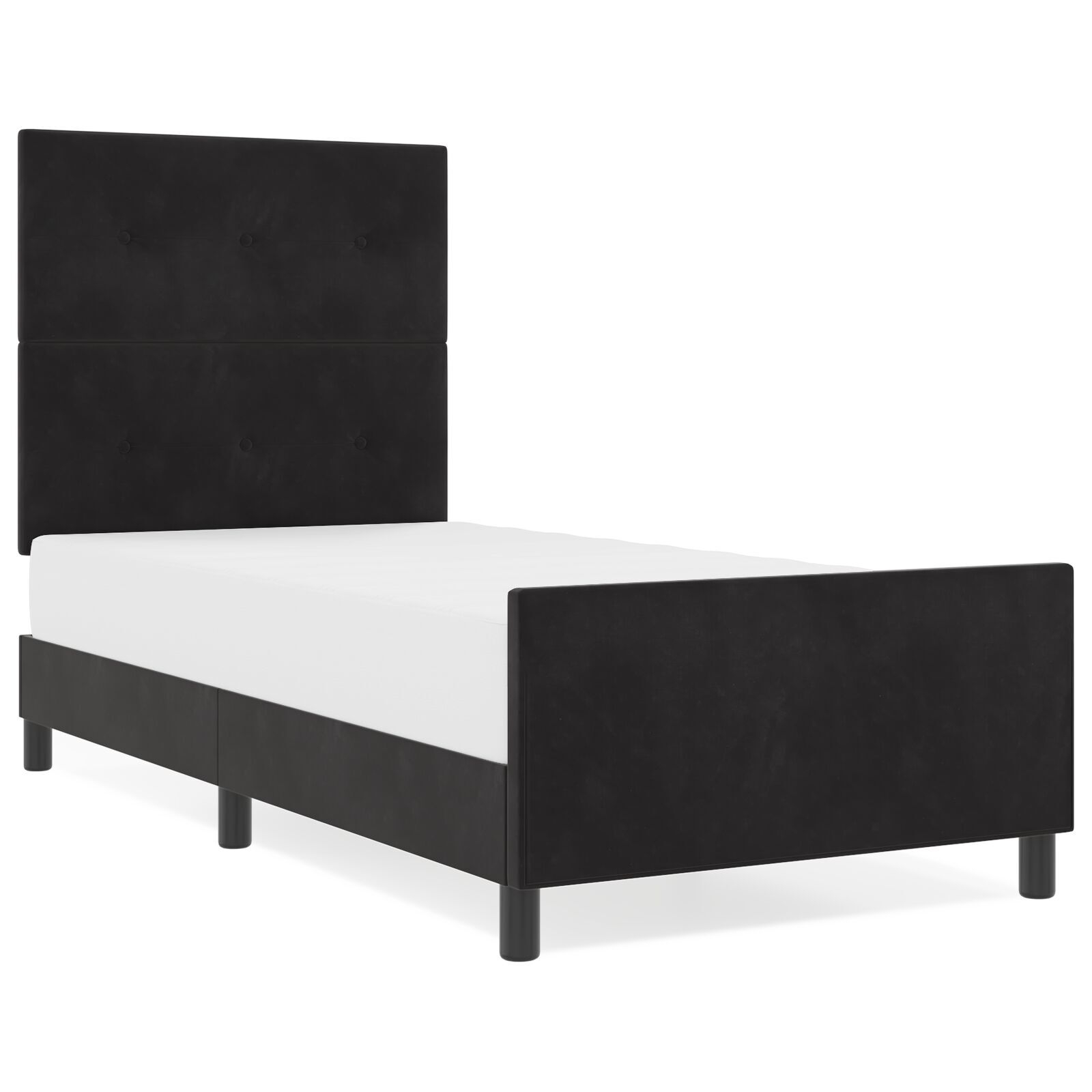 vidaXL Cadru de pat cu headboard Negru 100 x 200 cm Catifea vidaXL Cadru de pat cu headboard Negru 100 x 200 cm Catifea