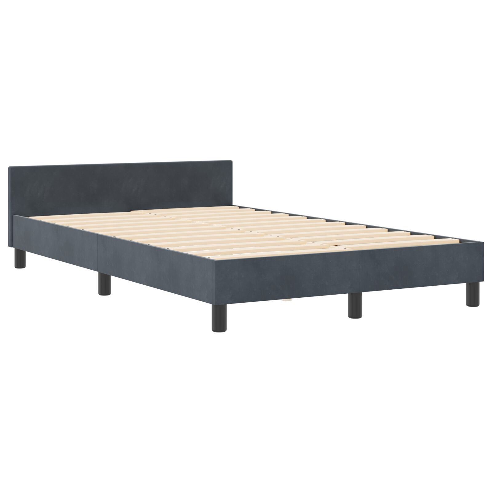 vidaXL Cadru de pat cu headboard Gri închis 120 x 190 cm Catifea vidaXL Cadru de pat cu headboard Gri închis 120 x 190 cm Catifea